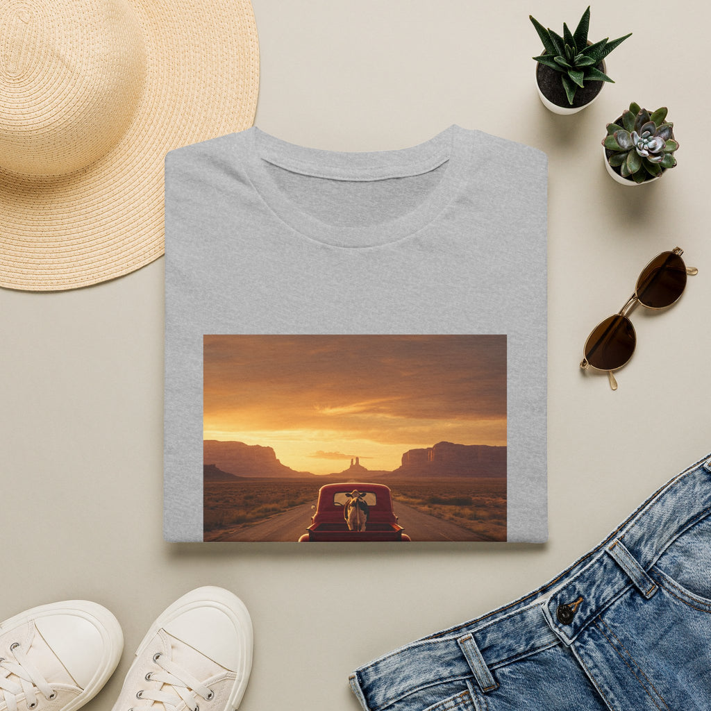Sunset Road Trip T-Shirt — Retro Car Highway Scenic Tee