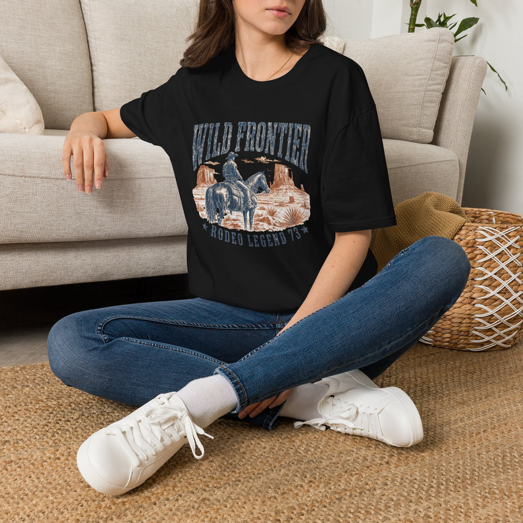 Wild Frontier Graphic T-Shirt — Cowboy Rodeo Vintage Western Tee