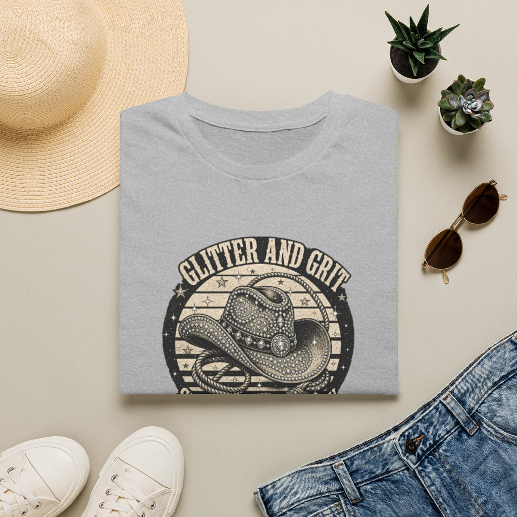 Glitter and Grit Cowboy Hat T-Shirt — She Shines Anyway Graphic Tee