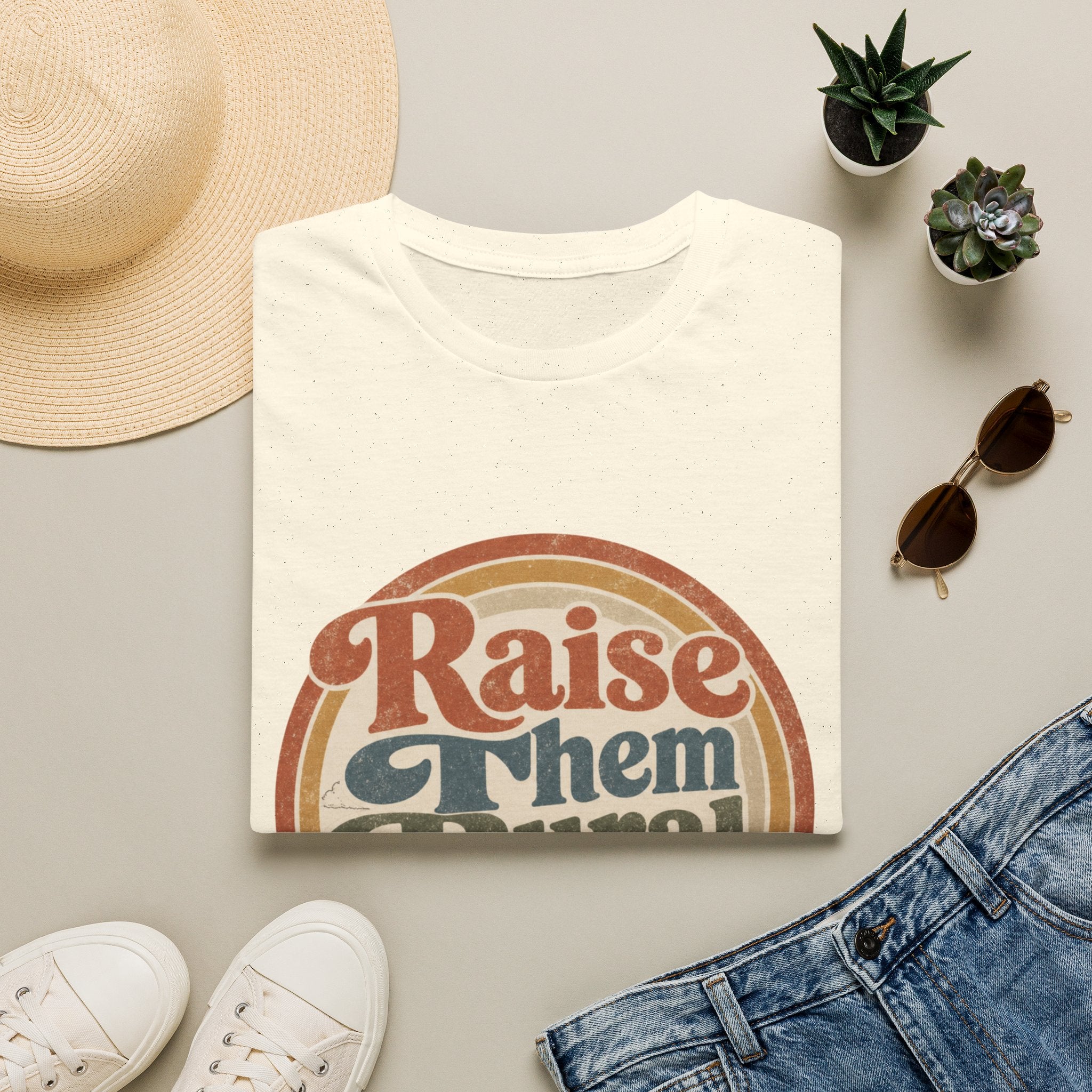 Raise Them Rural T-Shirt — Retro Country Mama Farm Life Tee