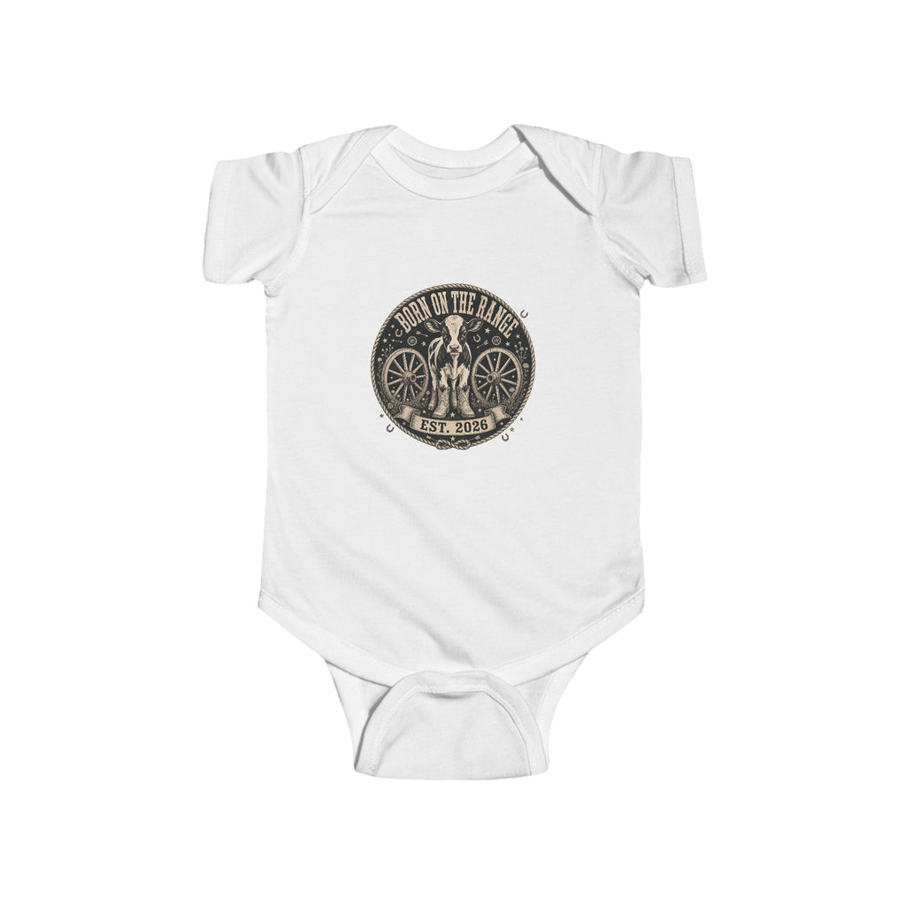 Infant Bodysuit - "Born to Roll" Vintage Bicycle Logo Baby Onesie