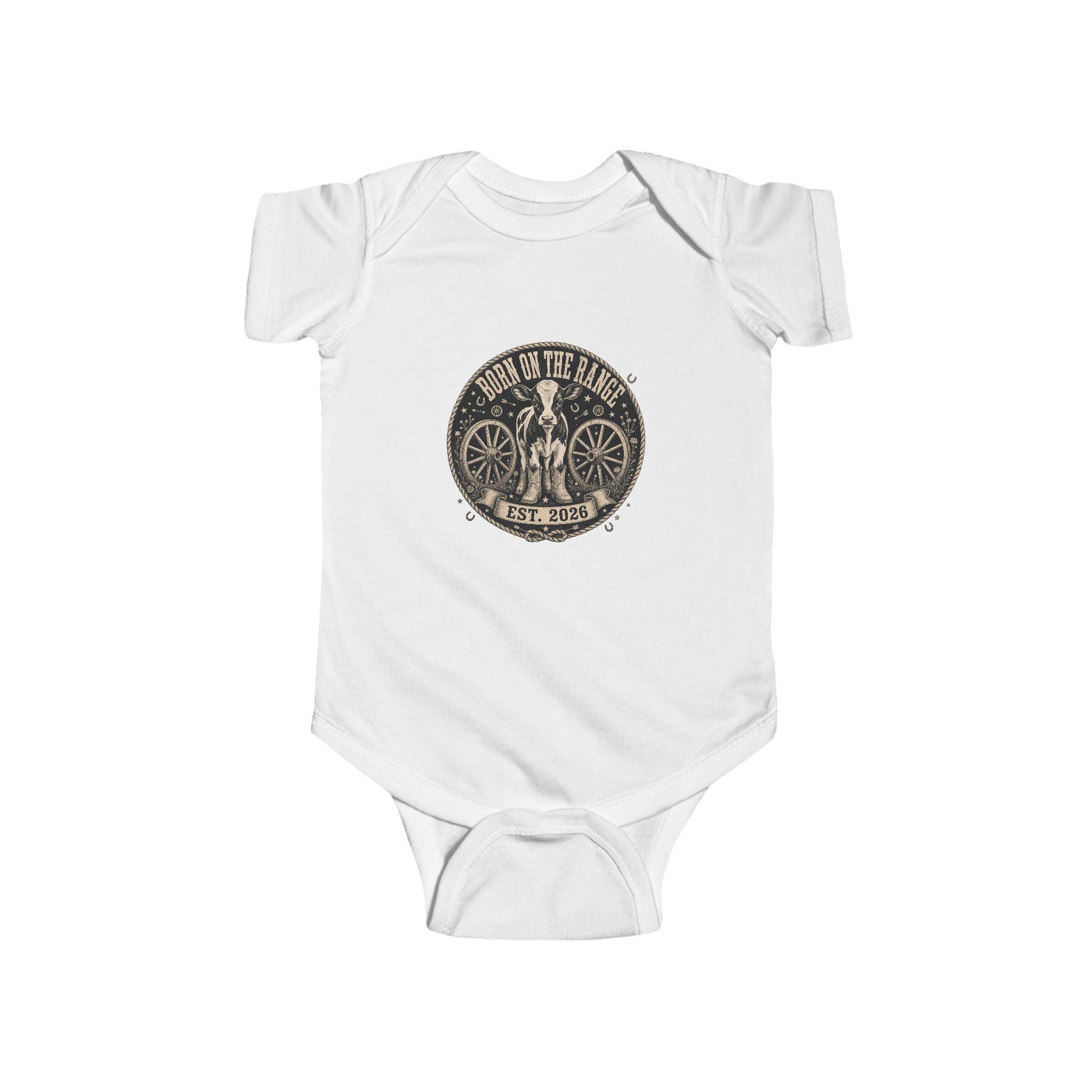 Infant Bodysuit - "Born to Roll" Vintage Bicycle Logo Baby Onesie