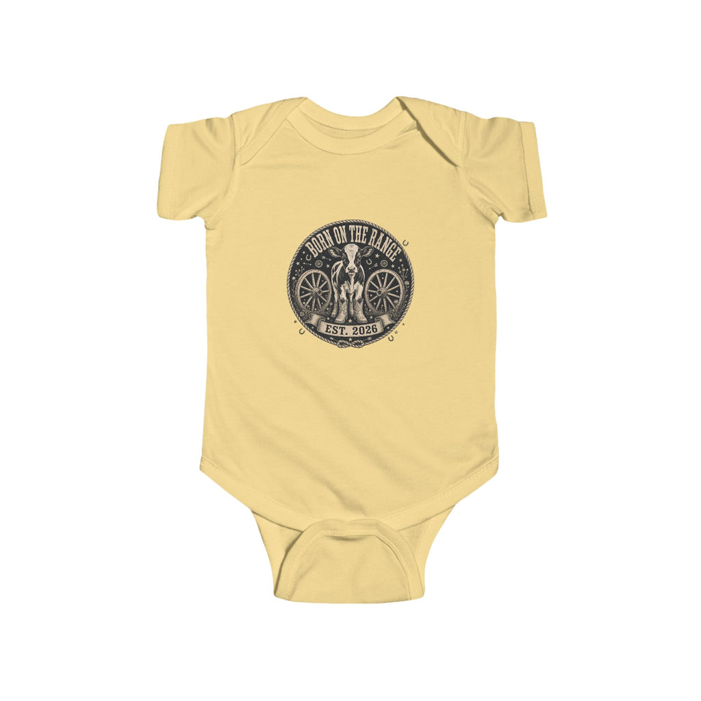 Infant Bodysuit - "Born to Roll" Vintage Bicycle Logo Baby Onesie