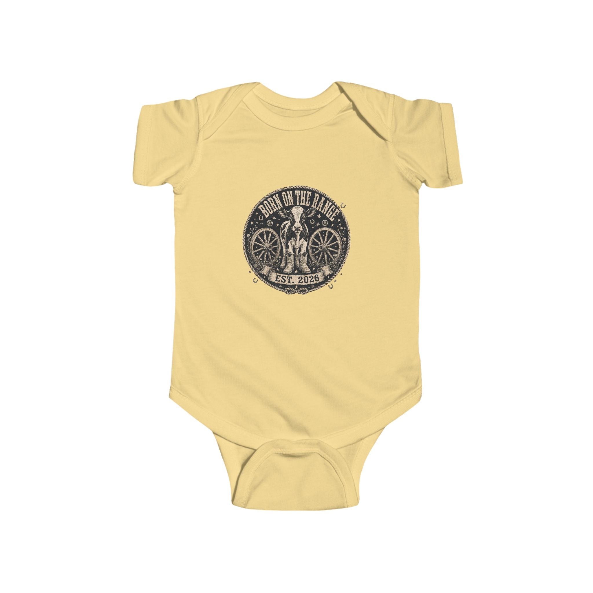 Infant Bodysuit - "Born to Roll" Vintage Bicycle Logo Baby Onesie