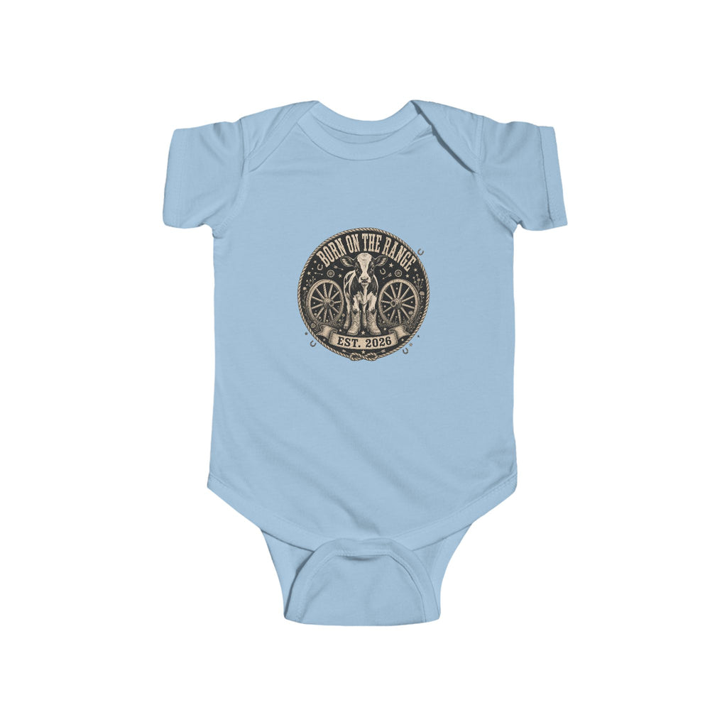 Infant Bodysuit - "Born to Roll" Vintage Bicycle Logo Baby Onesie