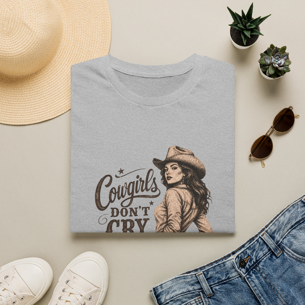 Cowgirls Don’t Cry Graphic Tee — Retro Western Cowgirl Shirt
