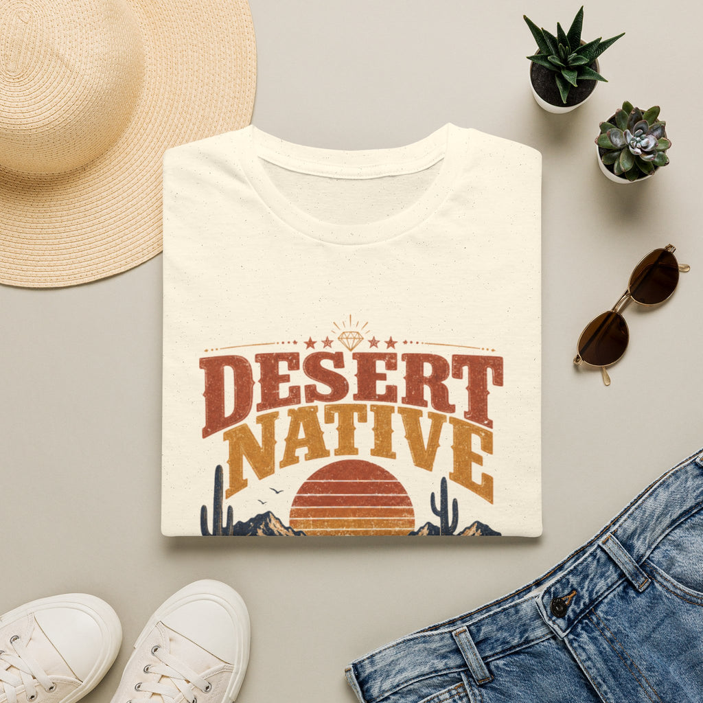 Desert Native T‑Shirt — Retro Cactus & Sunset Armadillo Tee