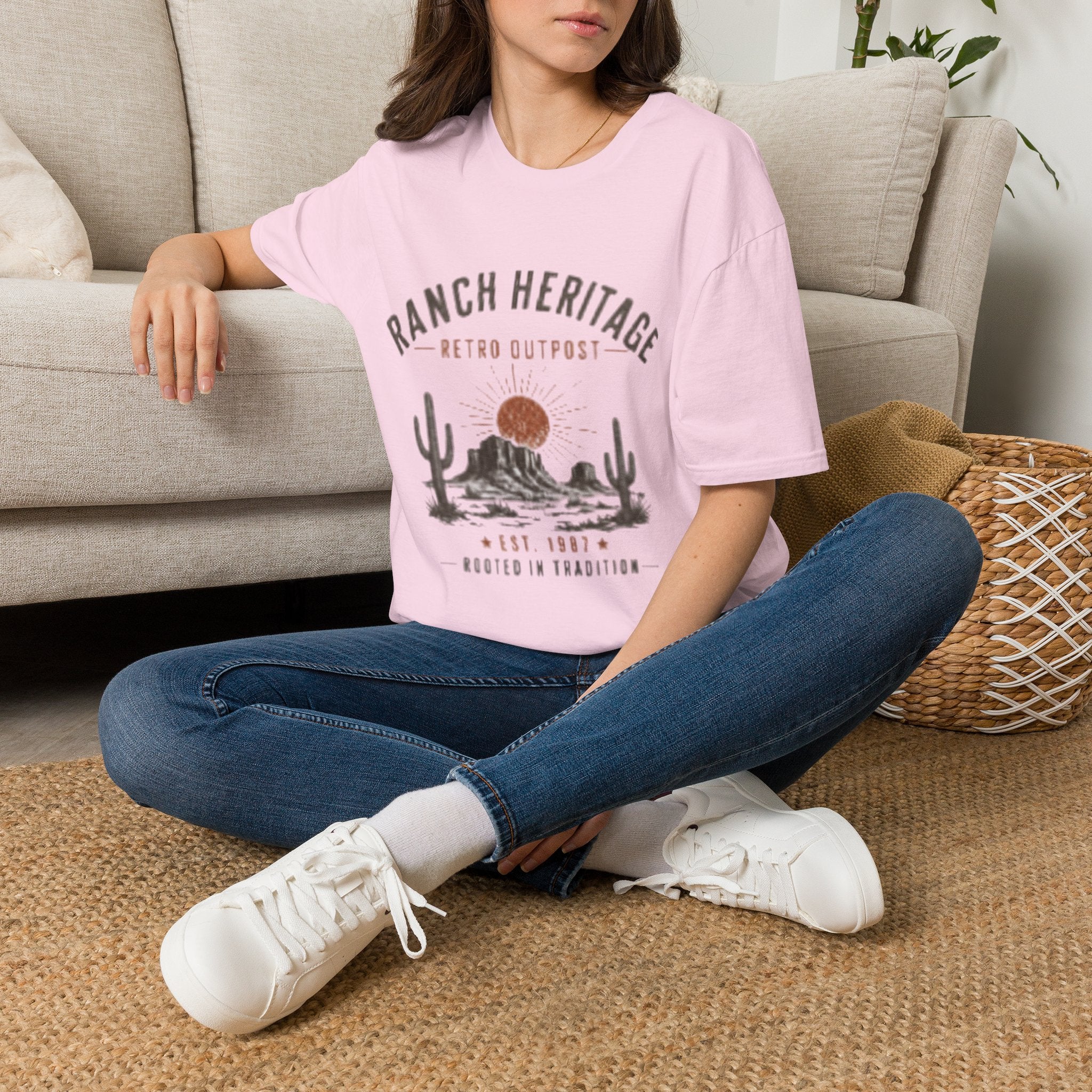 Ranch Heritage Retro Outpost T-Shirt — Desert Sunset Western Graphic Tee