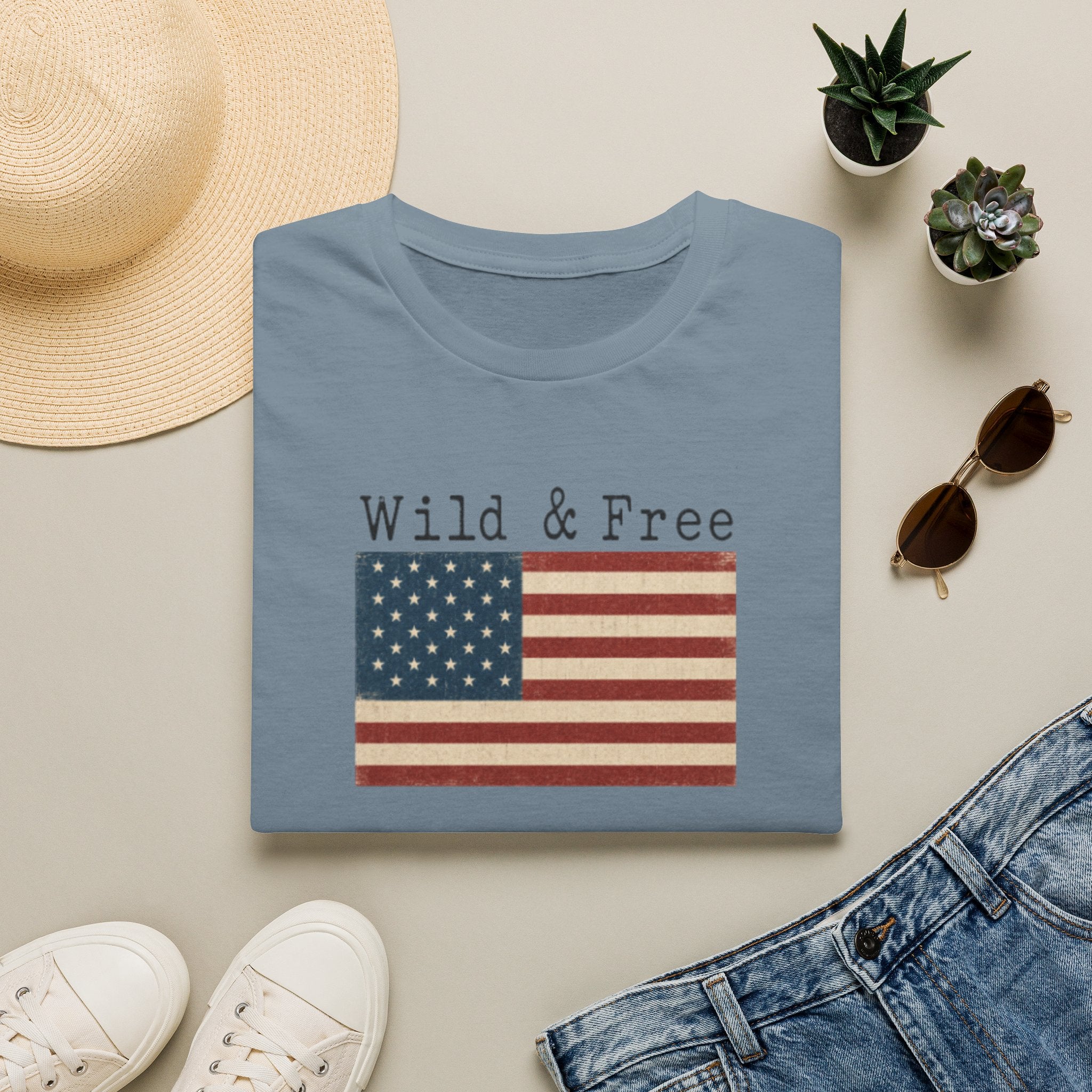Wild & Free American Flag T-Shirt
