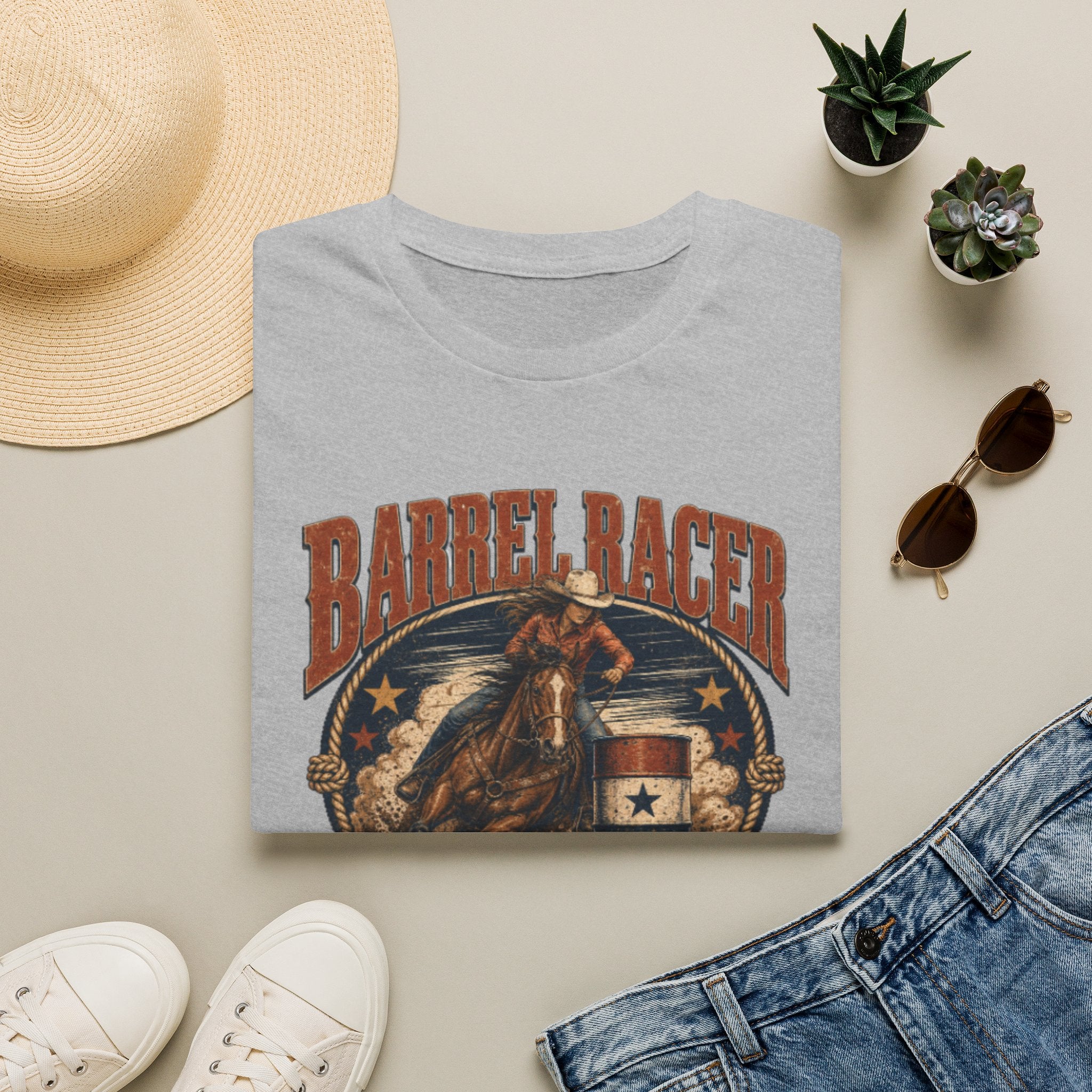 Barrel Racer T-Shirt — Vintage 'Born to Ride' Rodeo Graphic Tee