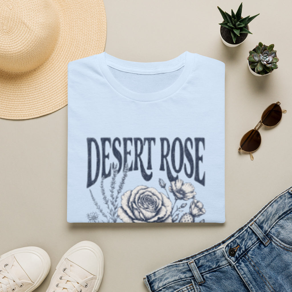 Desert Rose T-Shirt — "She Blooms in the Hardest Ground" Floral Graphic Tee