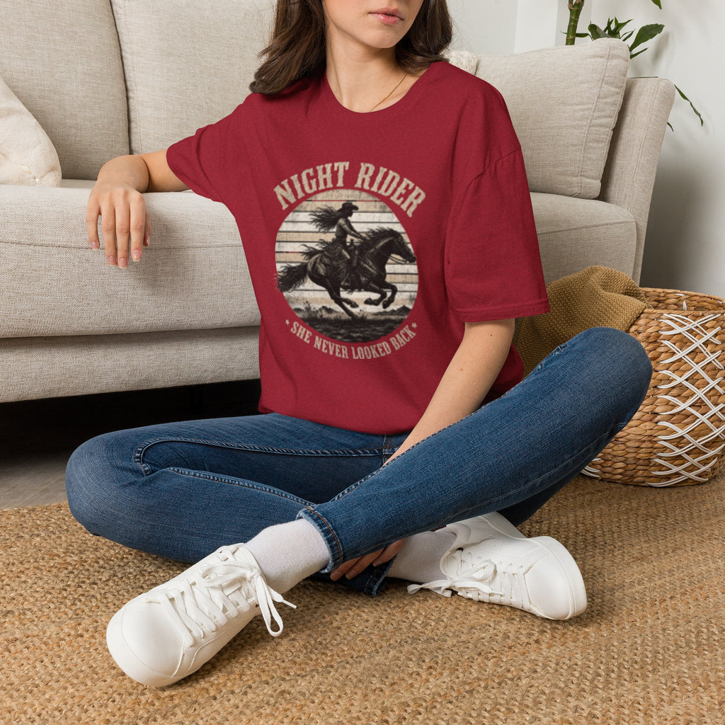 Night Rider Western Horse T-Shirt — Vintage Cowboy Equestrian Tee