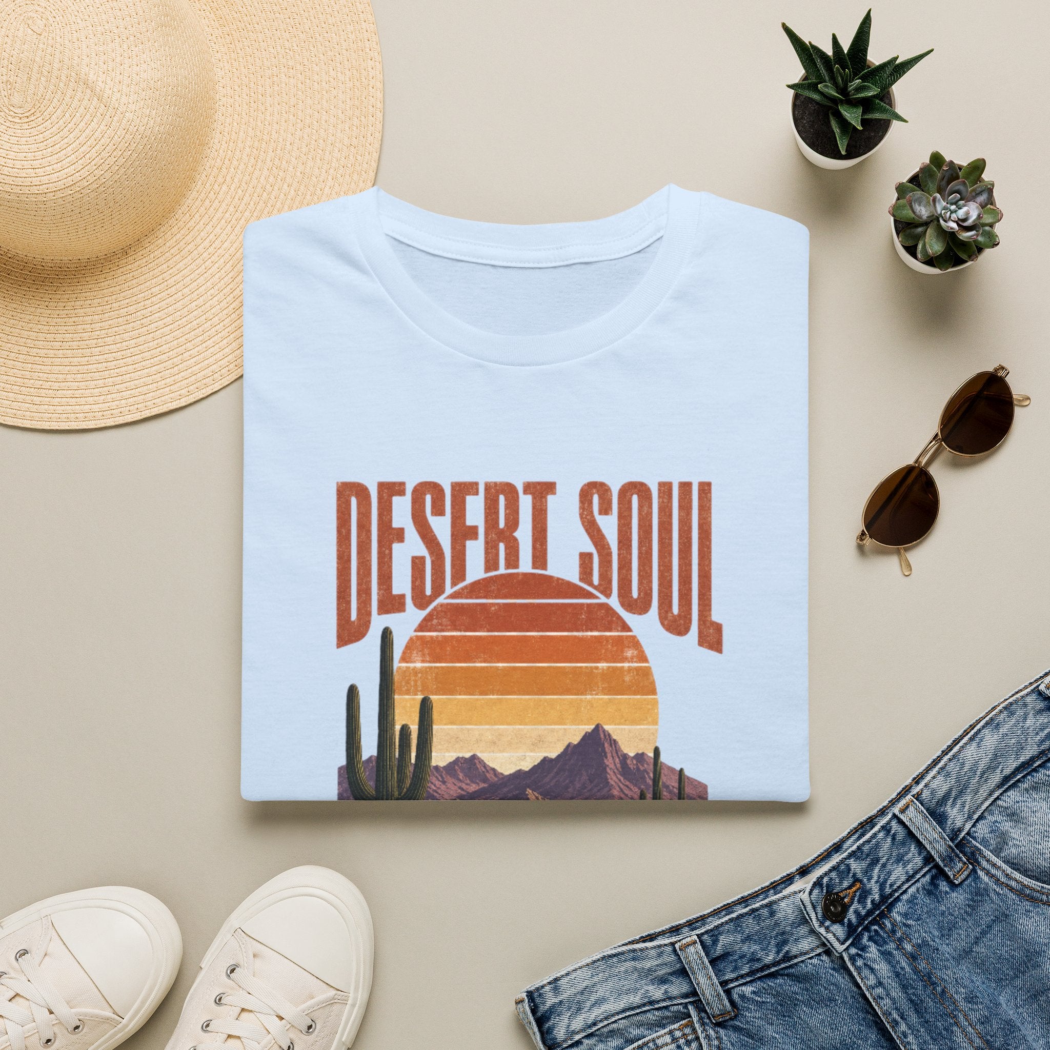 Desert Soul T‑Shirt — Vintage Sunset Cactus Tee