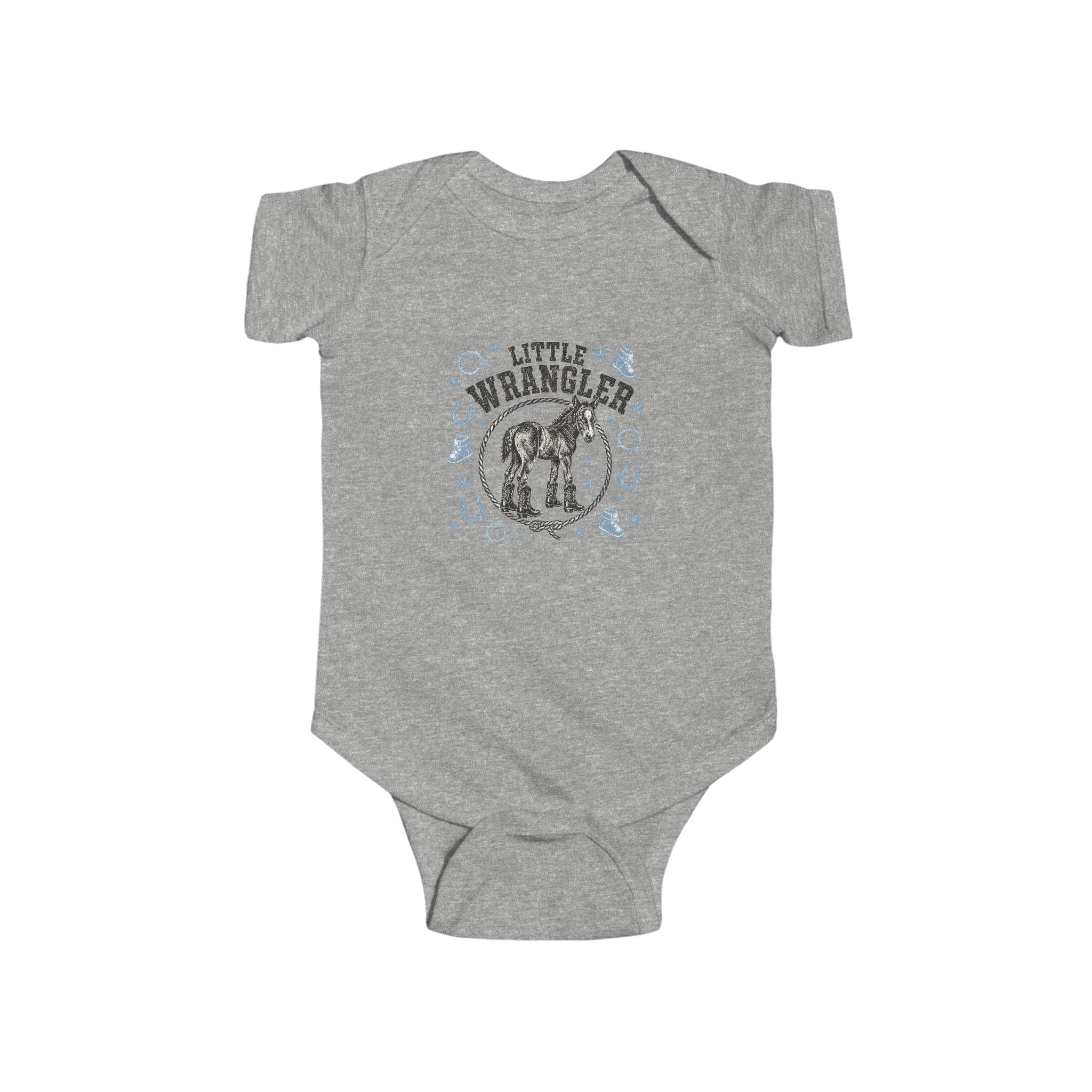 Baby Bodysuit - "Little Wrangler" Vintage Cowboy Horse Infant Onesie