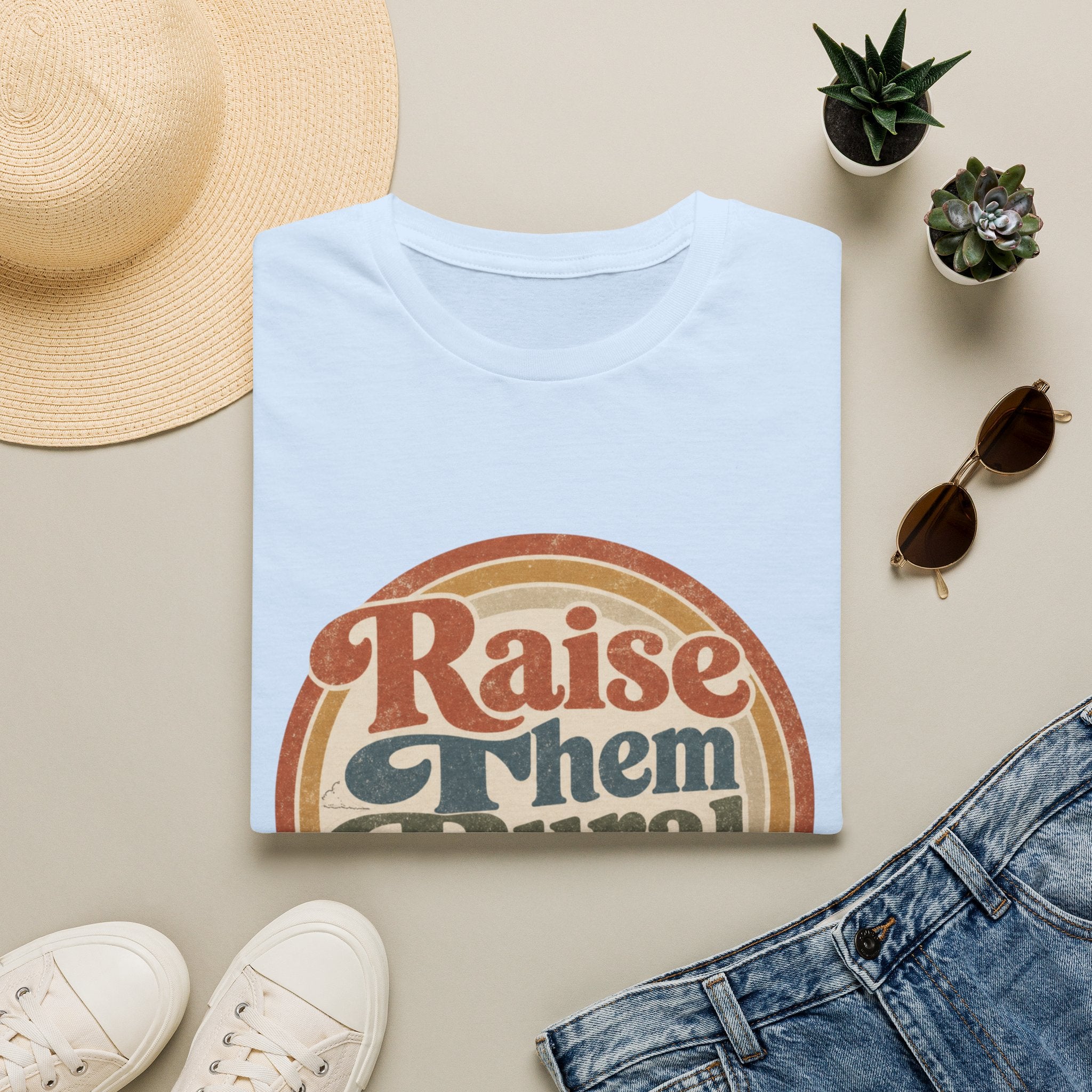 Raise Them Rural T-Shirt — Retro Country Mama Farm Life Tee