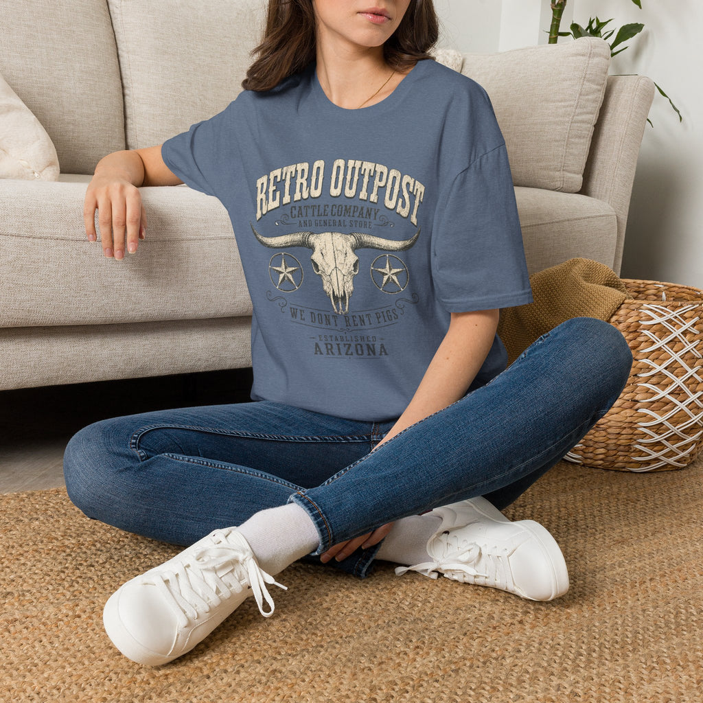 Retro Outpost T-Shirt — Vintage Cattle Company Skull Design