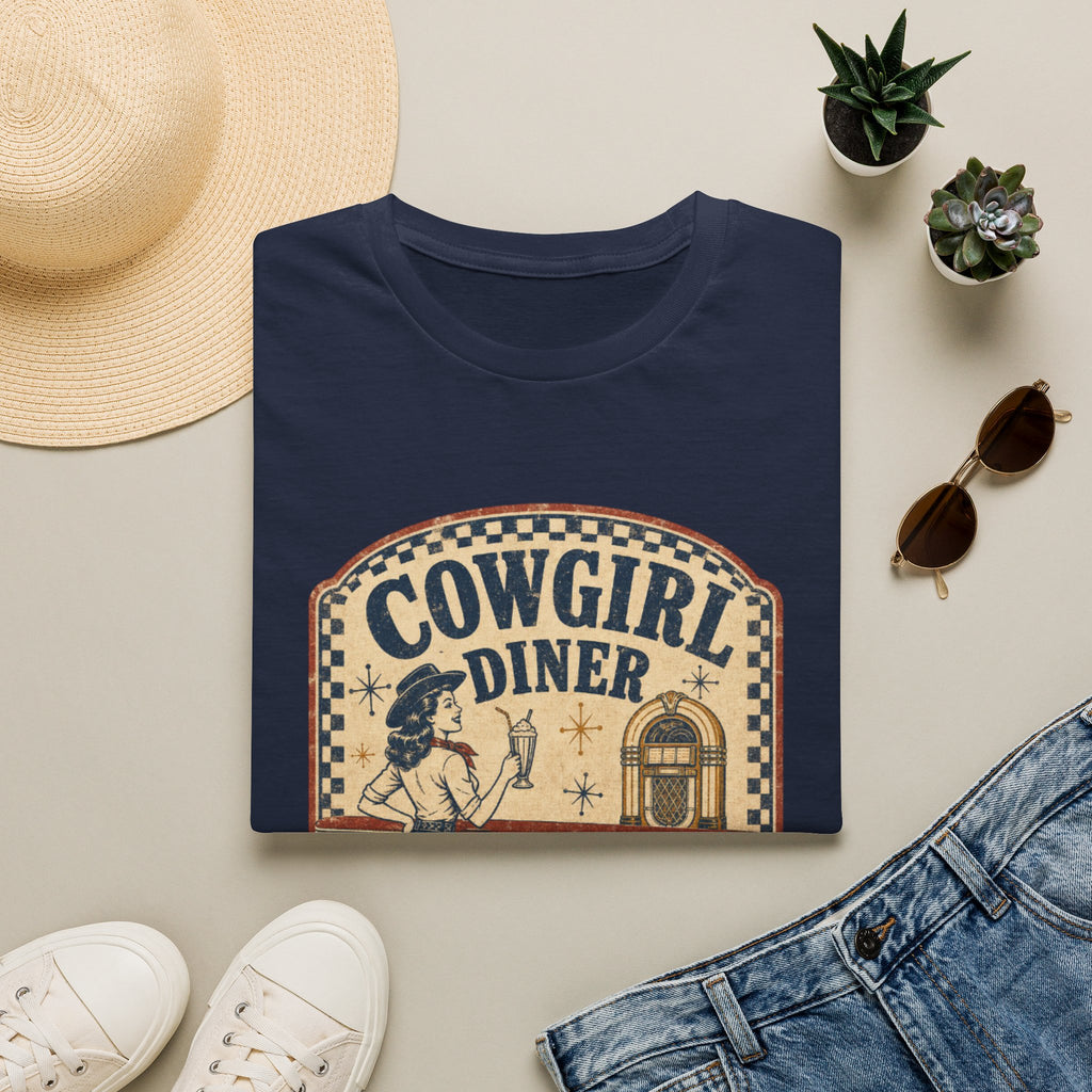 Cowgirl Diner Vintage Tee — Retro Western 'Cowgirl Diner' Graphic T-Shirt
