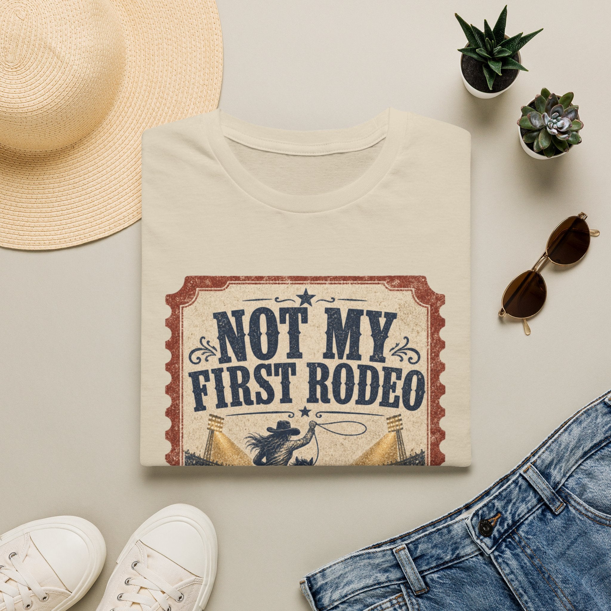 Not My First Rodeo T-Shirt — Vintage Western Rodeo Tee