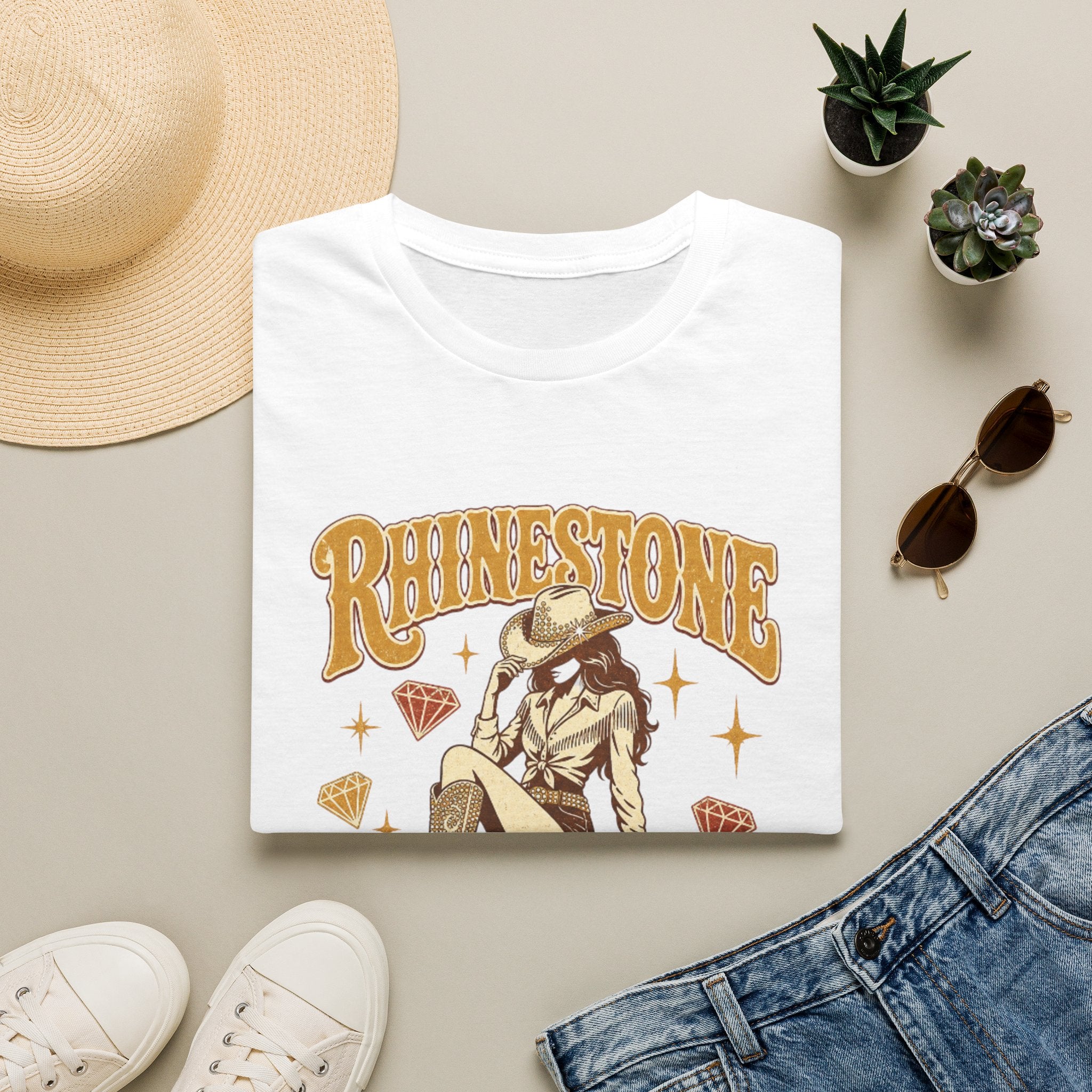 Rhinestone Cowgirl T-Shirt — Vintage Western Sparkle Tee