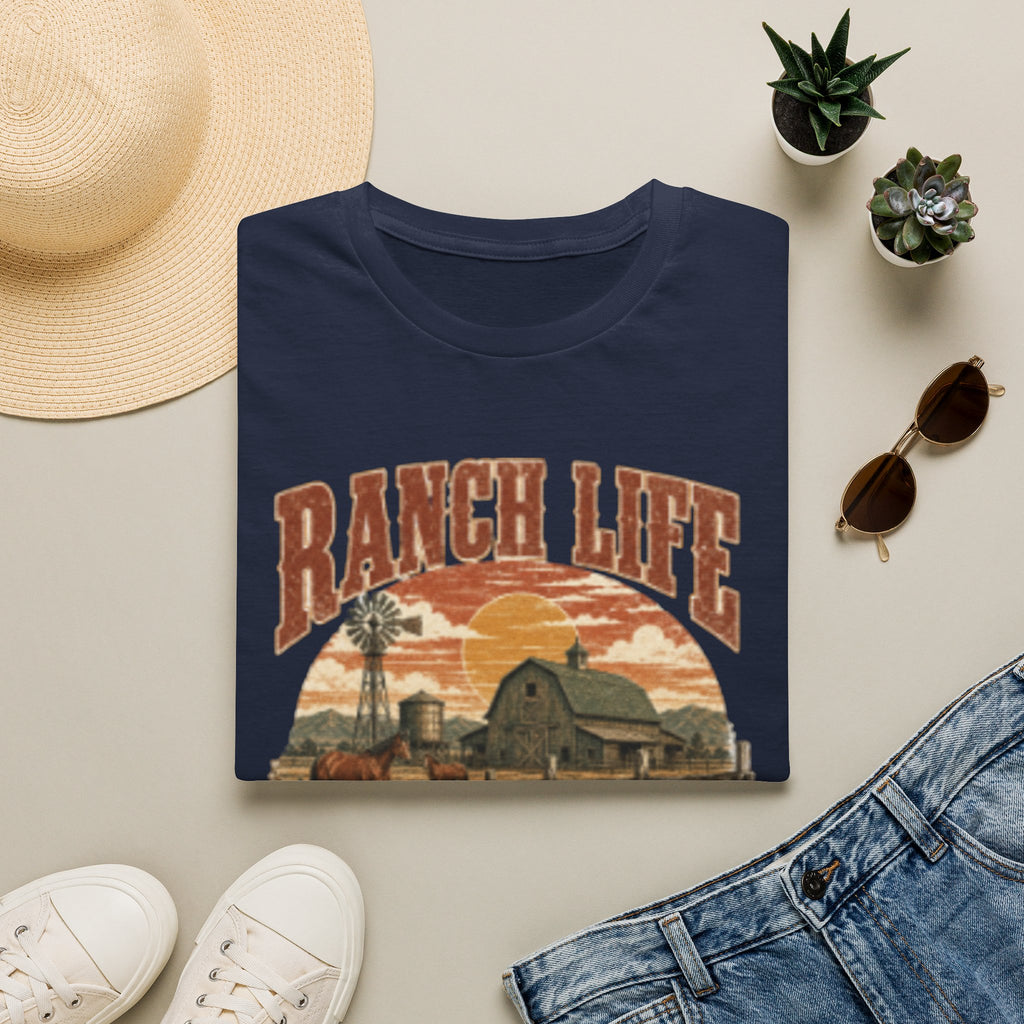 Ranch Life T-Shirt — 'Born This Way' Vintage Farm Sunset Tee