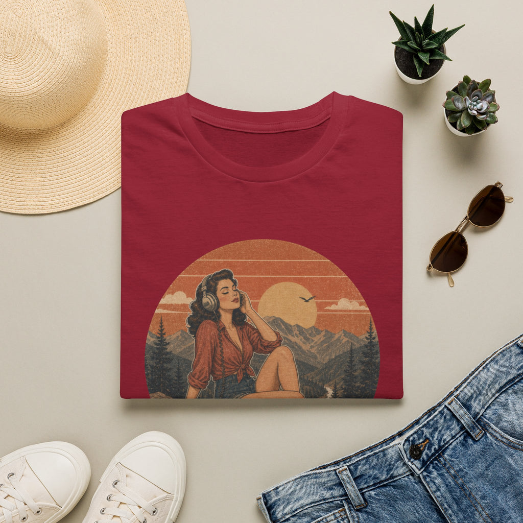 Retro Pin-Up 'Lost in Music' T-Shirt — Vintage Sunset Music Tee