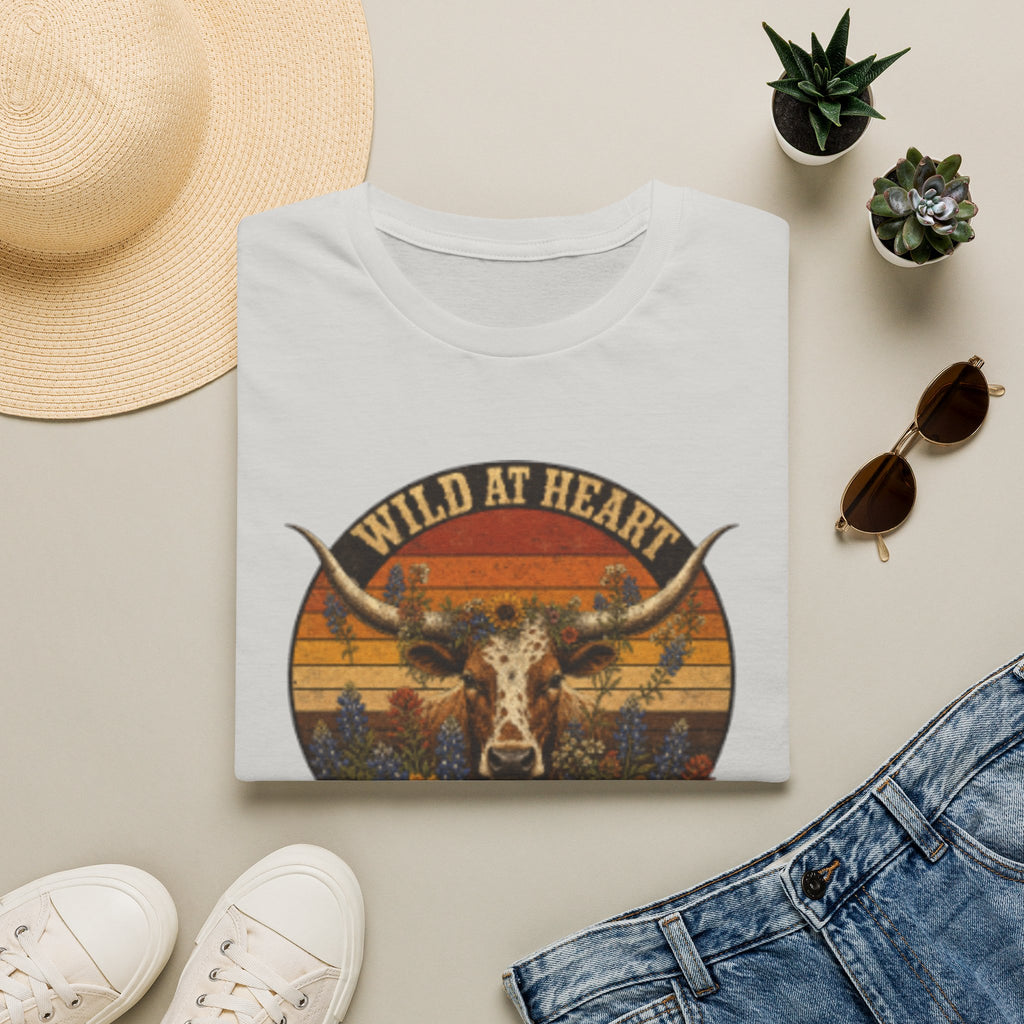 Wild At Heart Texas Born T-Shirt — Vintage Longhorn Graphic