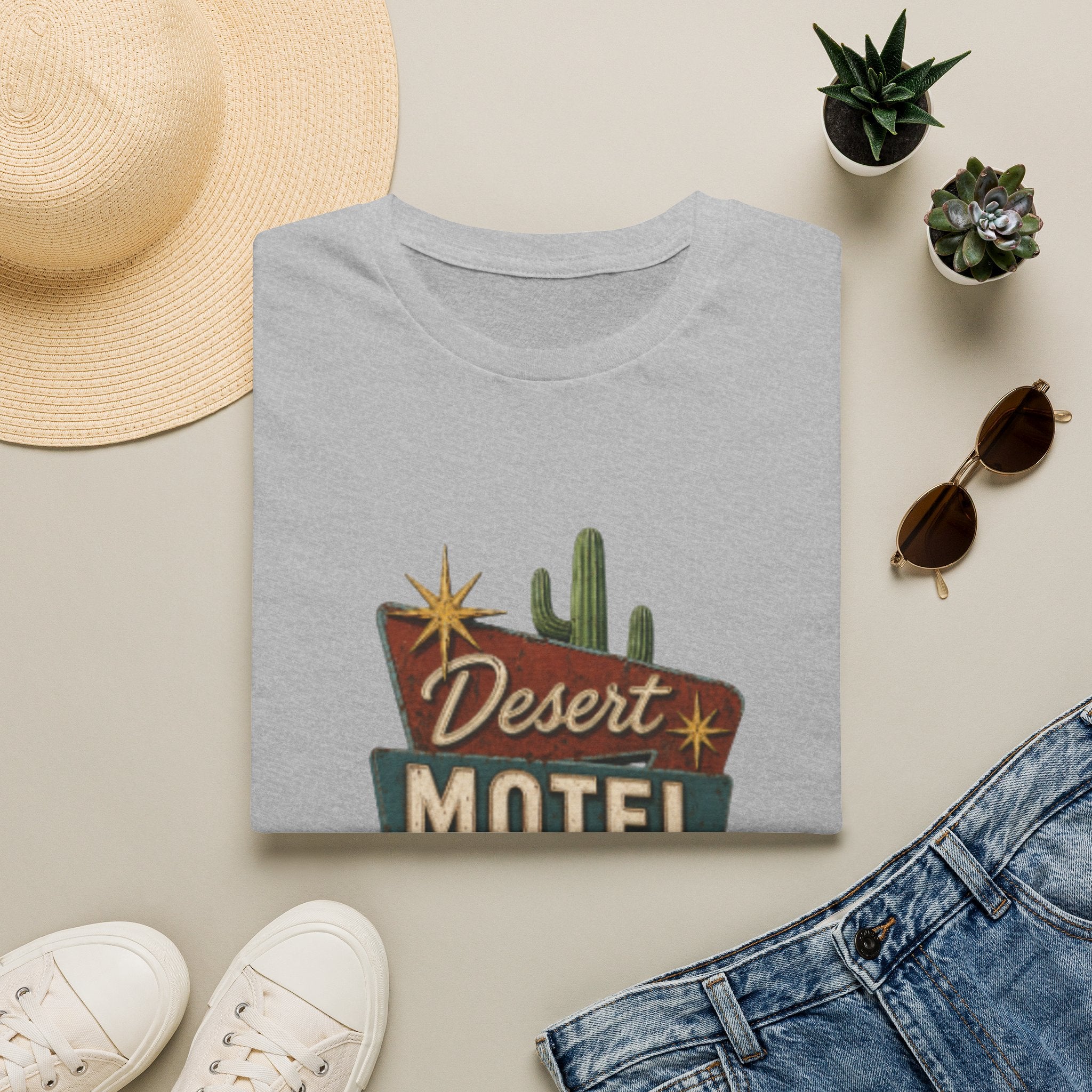 Desert Motel T‑Shirt — Retro Route 66 Desert Sign Tee