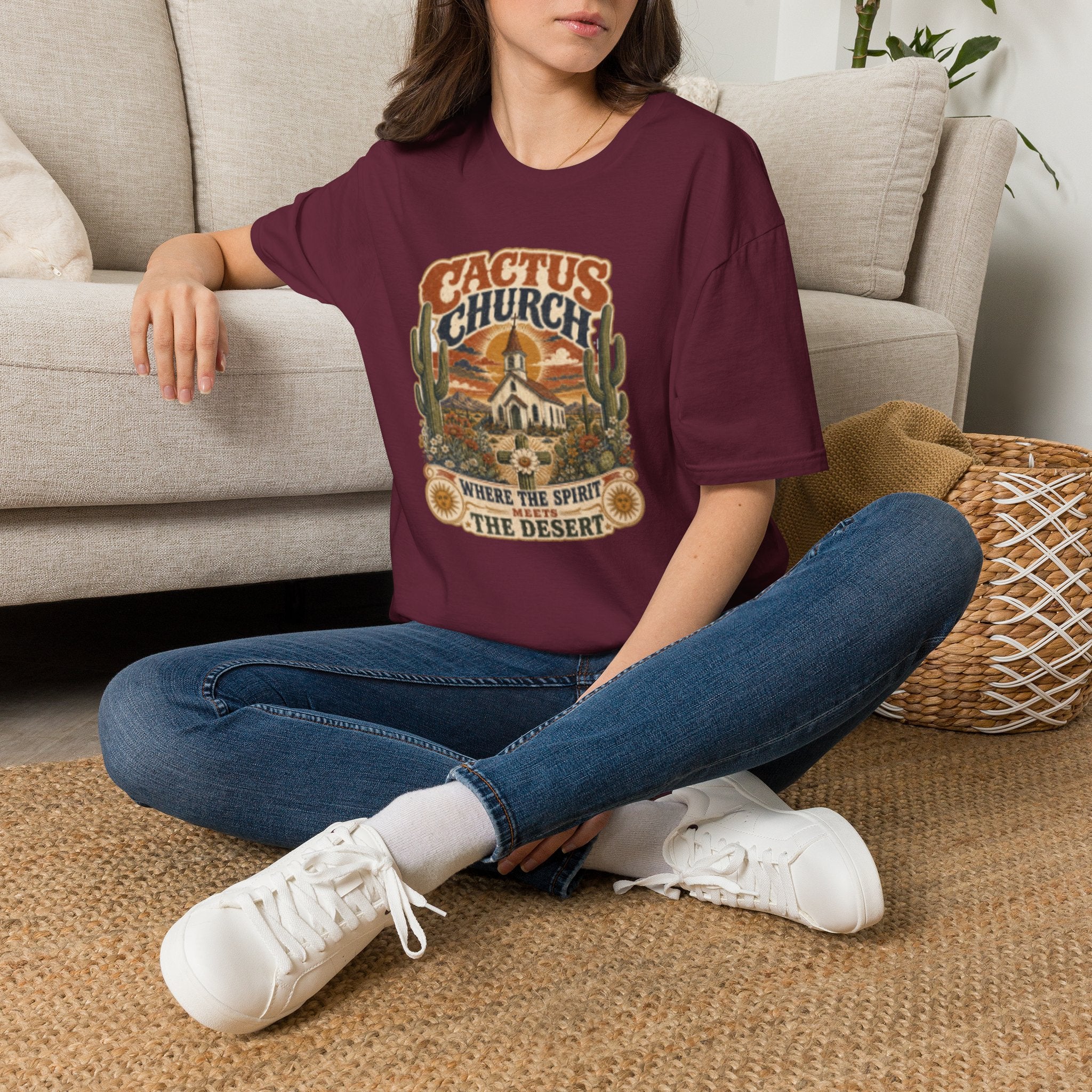 Cactus Church T-Shirt — Desert Vintage Faith Graphic Tee