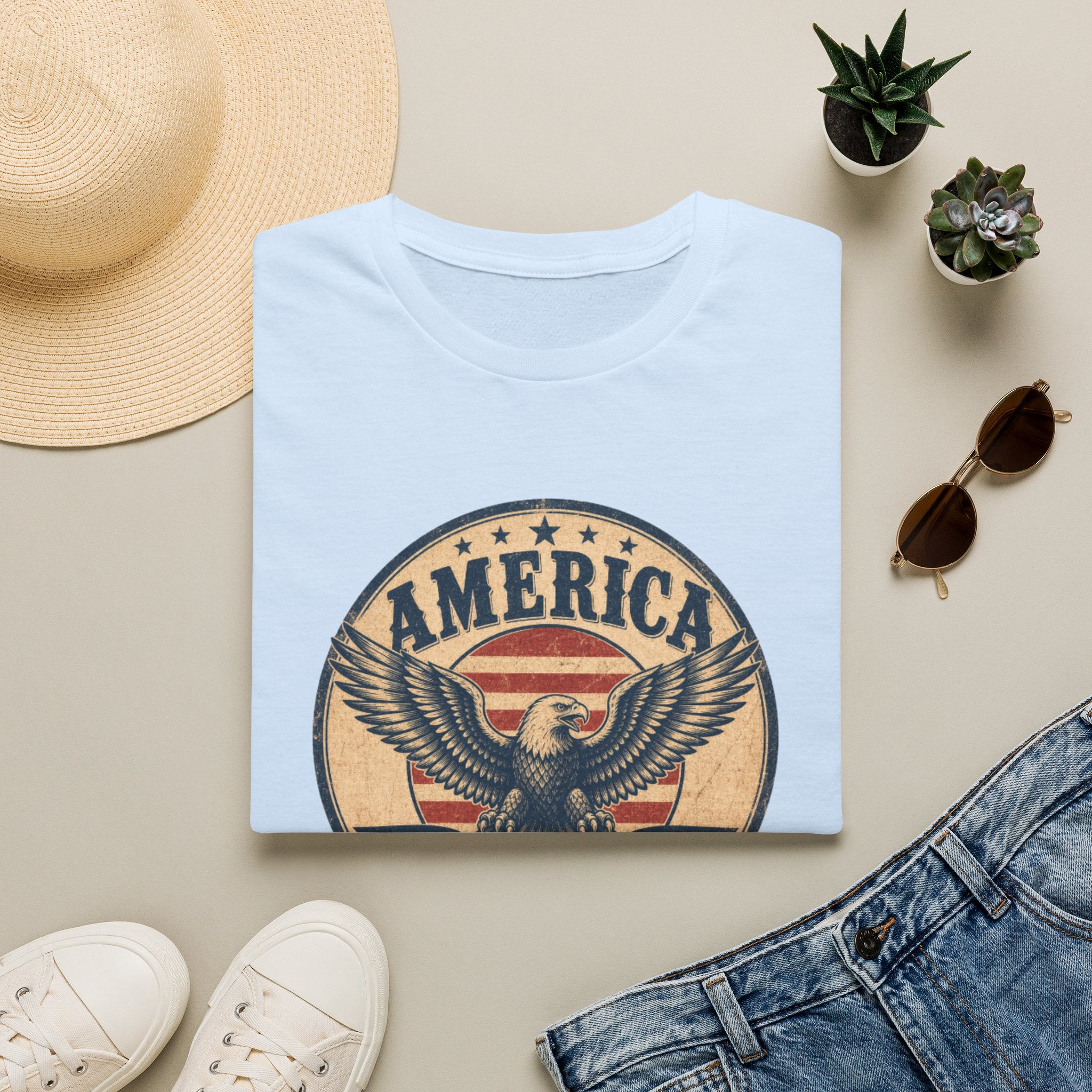 America 1776 Eagle T-Shirt — Vintage Patriotic Graphic Tee