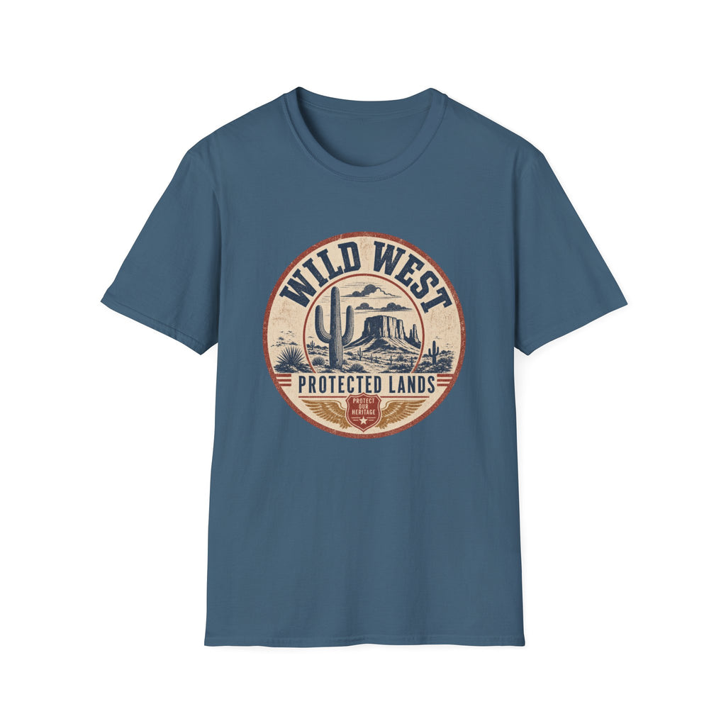 Wild West Vintage T-Shirt — "Wild West Protected Lands" Desert Cactus Graphic