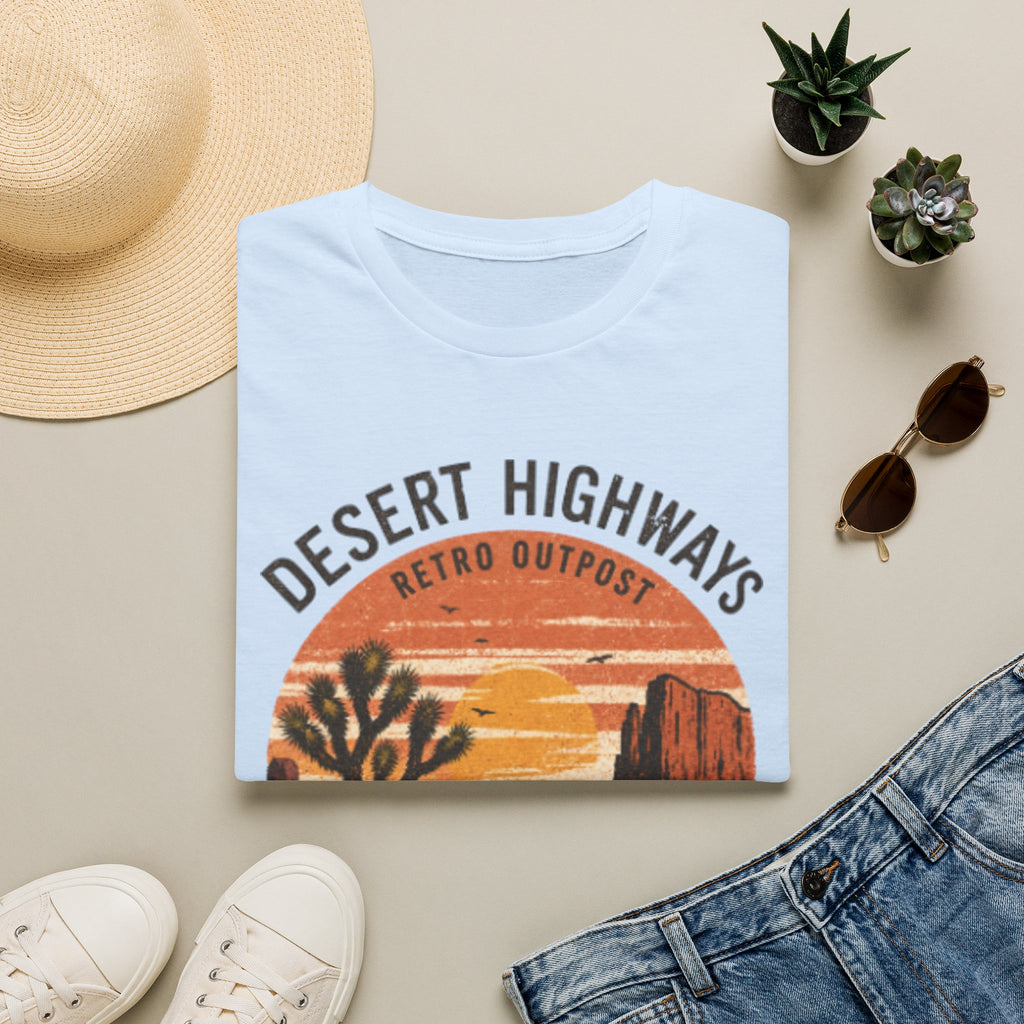 Desert Highways T‑Shirt — Retro Outpost Sunset Graphic Tee
