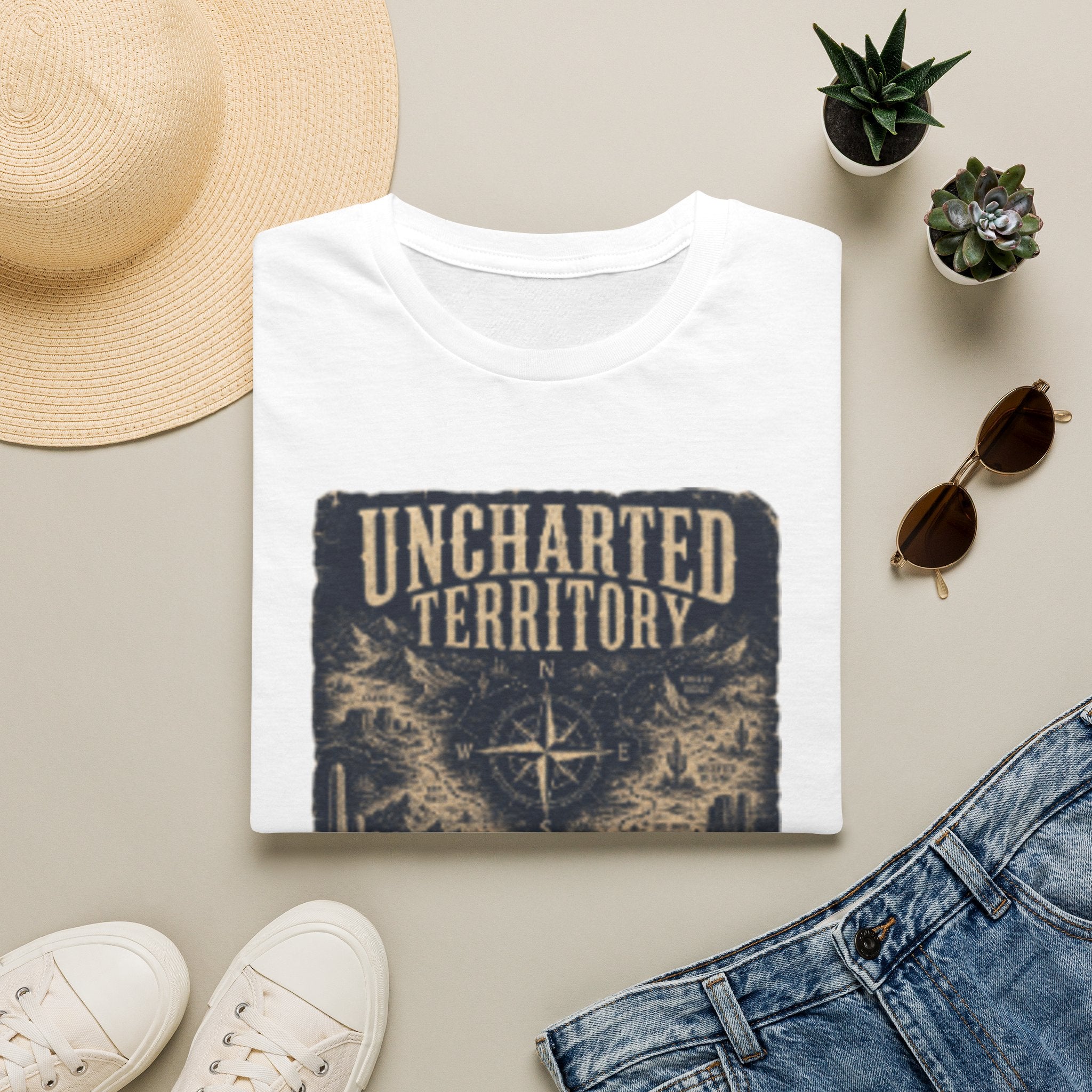 Uncharted Territory Compass Graphic T-Shirt — Adventure Explorer Tee