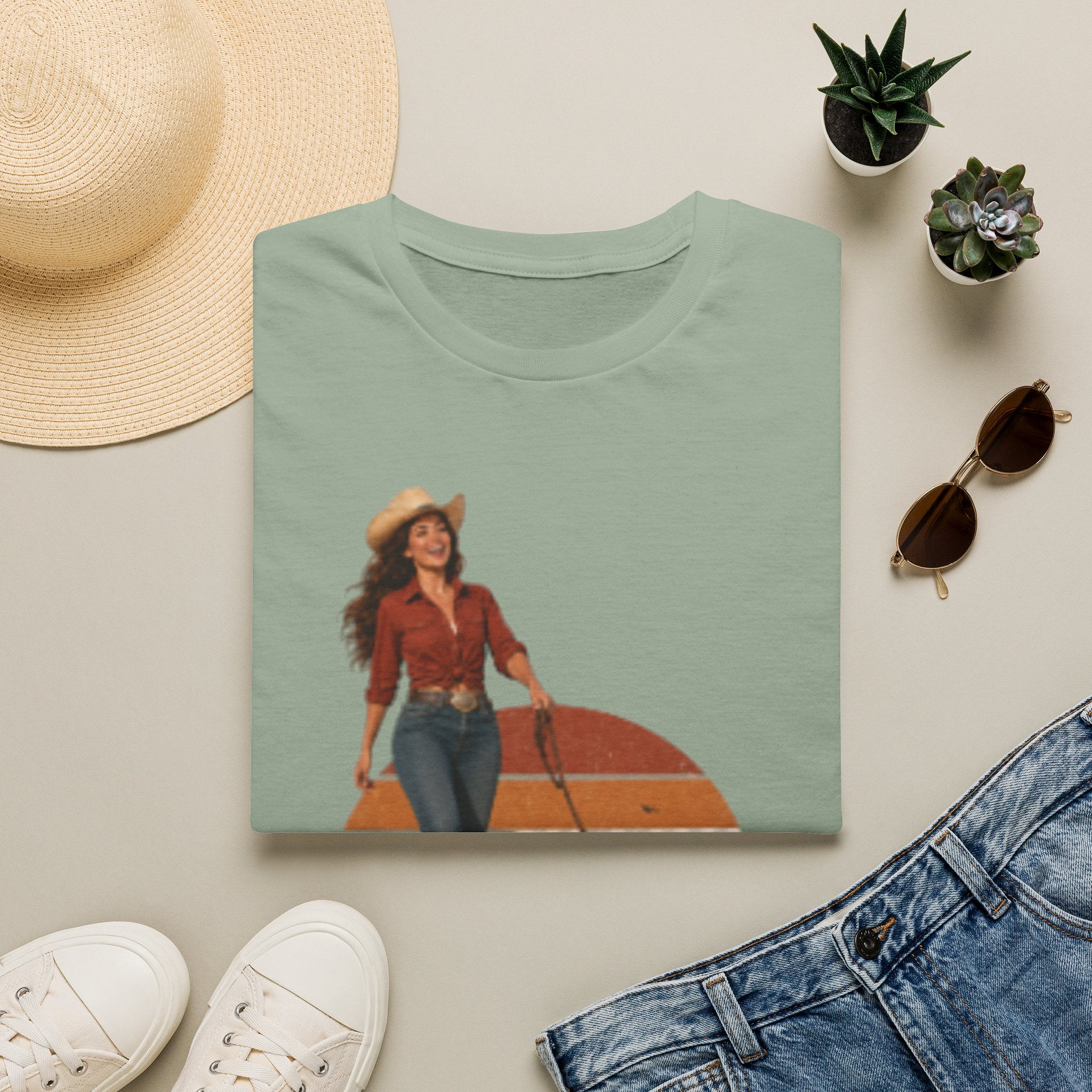Dog Mom Western T-Shirt — Retro Cowgirl with Dog Graphic