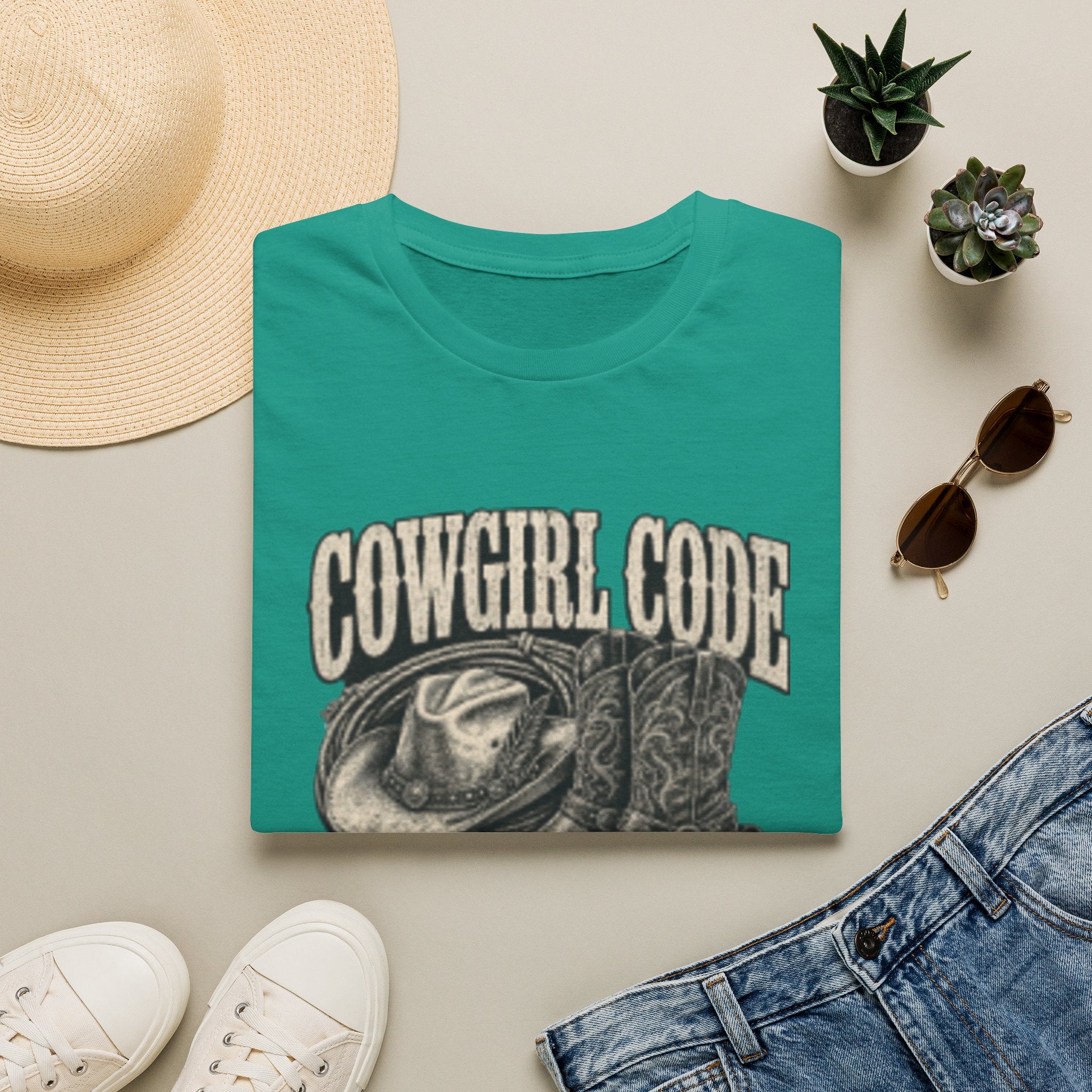 Cowgirl Code T-Shirt — Vintage Western 'Live By It' Graphic Tee