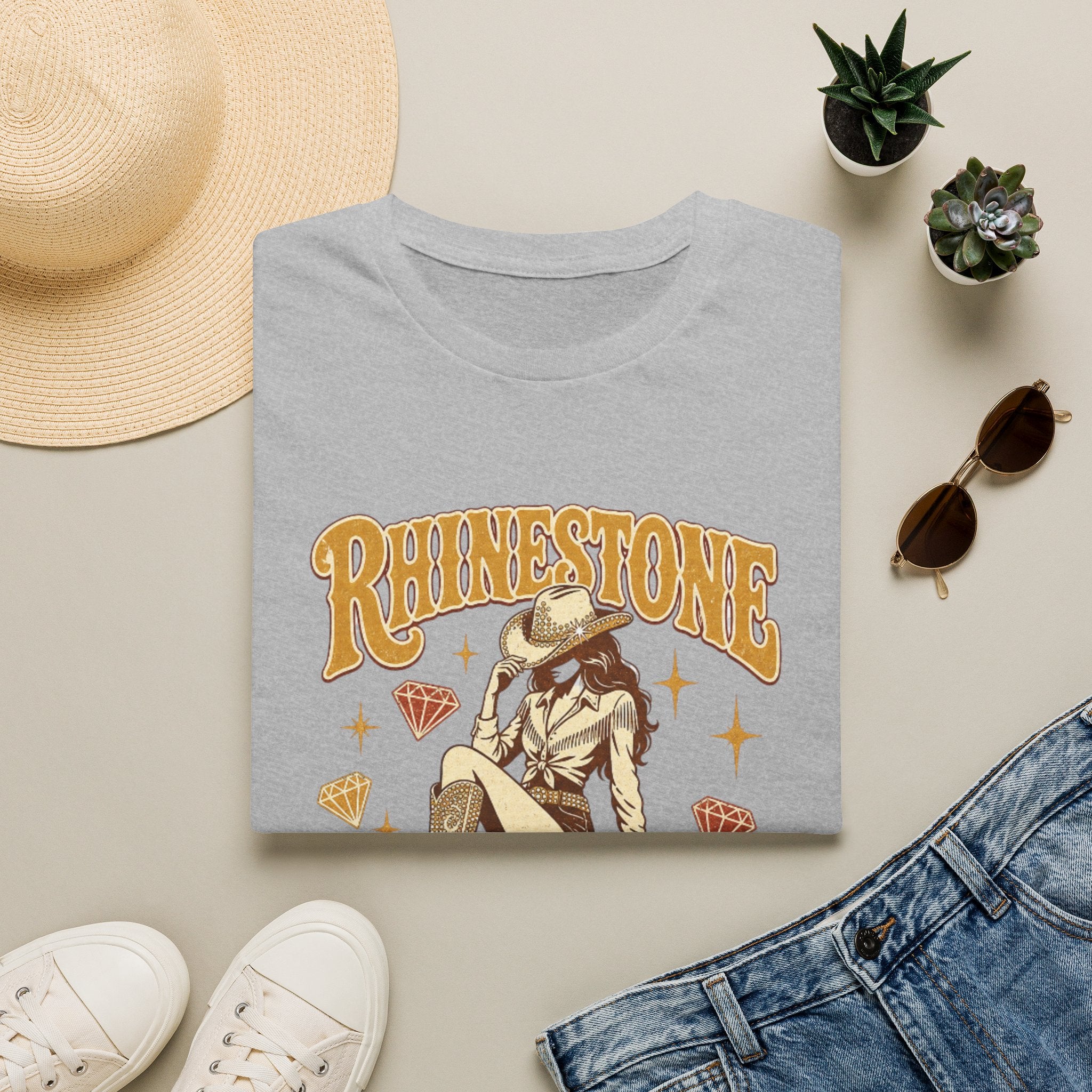 Rhinestone Cowgirl T-Shirt — Vintage Western Sparkle Tee