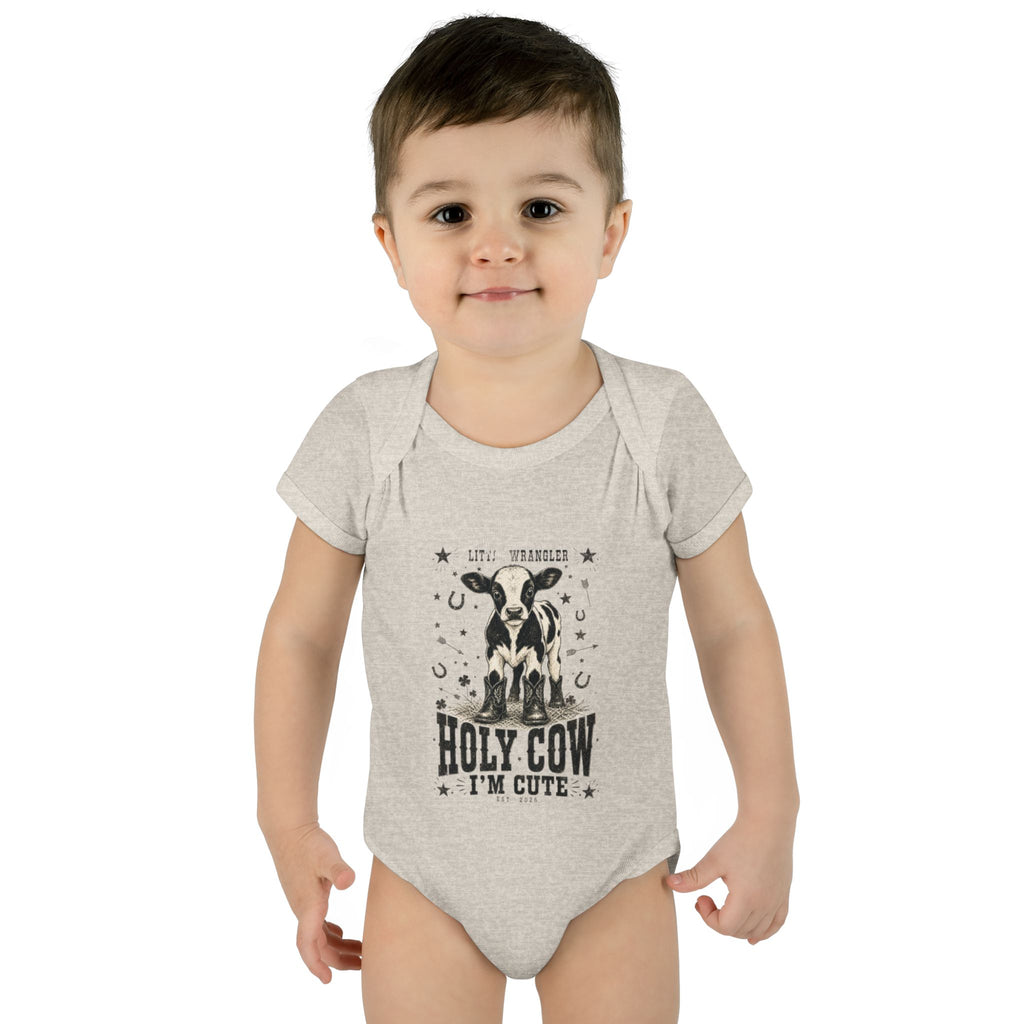 “Holy Cow I’m Cute” Graphic Baby Onesie