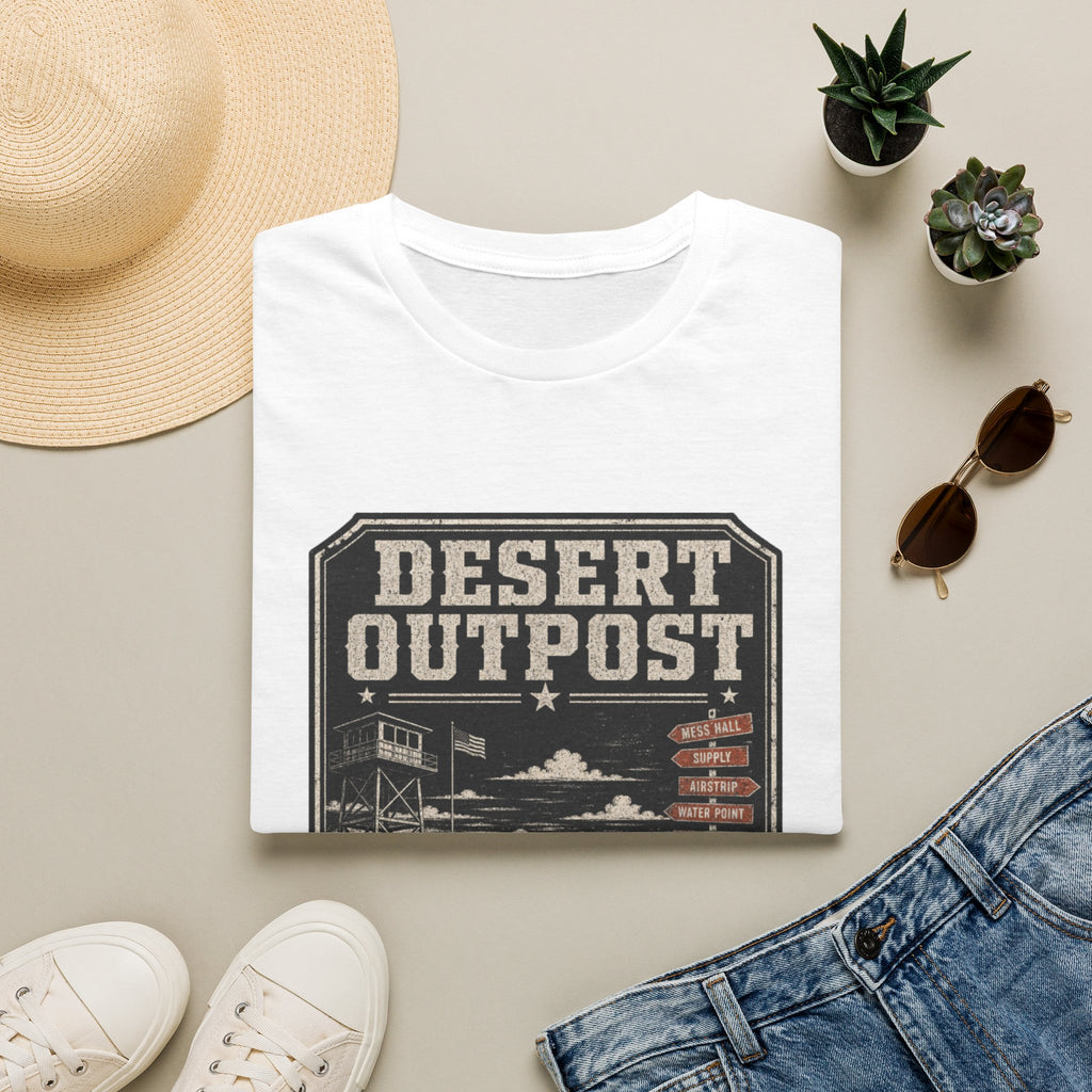 Desert Outpost T-Shirt — Retro Western 'Population: Stubborn' Graphic Tee
