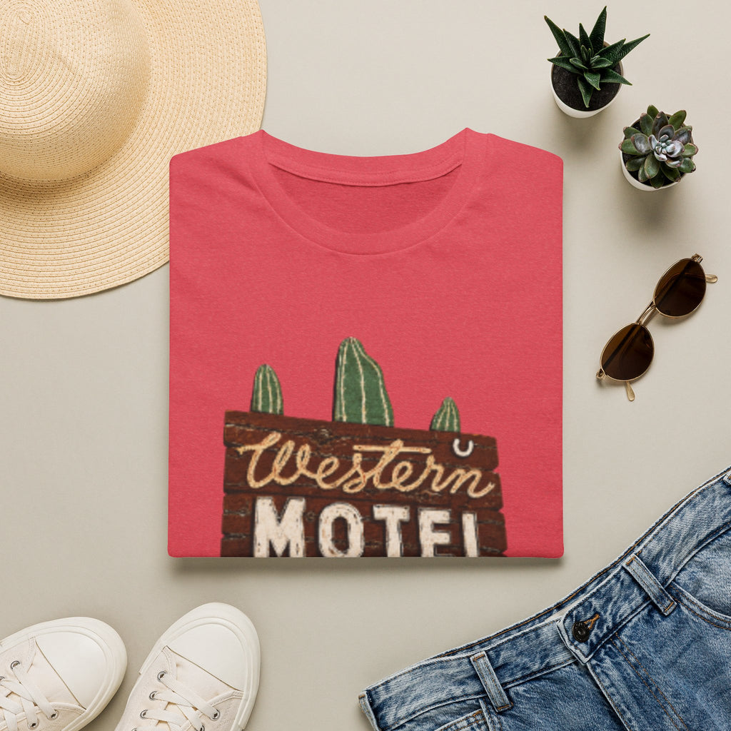 Western Motel Vintage Sign T-Shirt — Desert Cactus Roadtrip Tee
