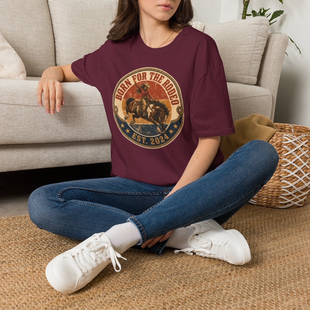 Born for the Rodeo T‑Shirt — Vintage Rodeo Bull Riding Graphic Tee (Est. 2024)