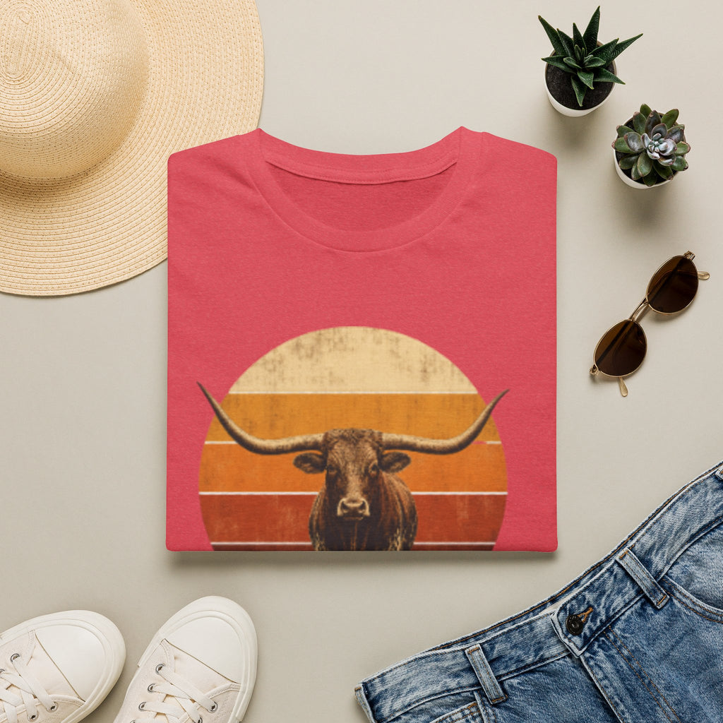 Longhorn Bull Retro Sunset T-Shirt
