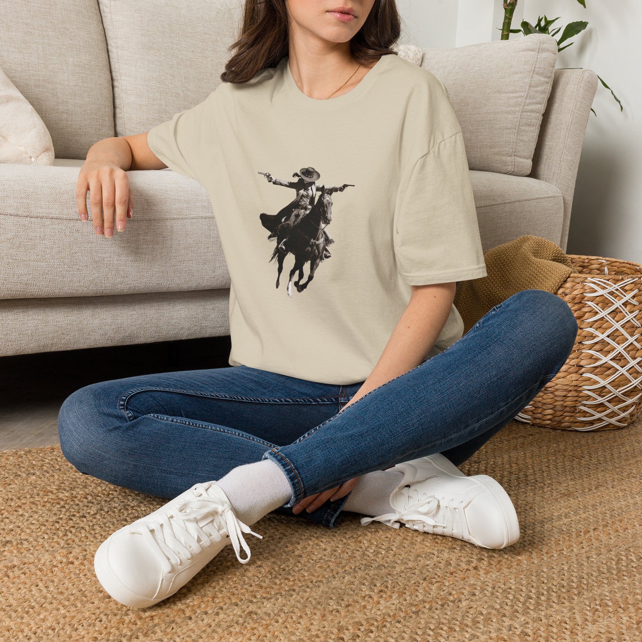 Cowgirl Rider T‑Shirt — Vintage Western Rodeo Print