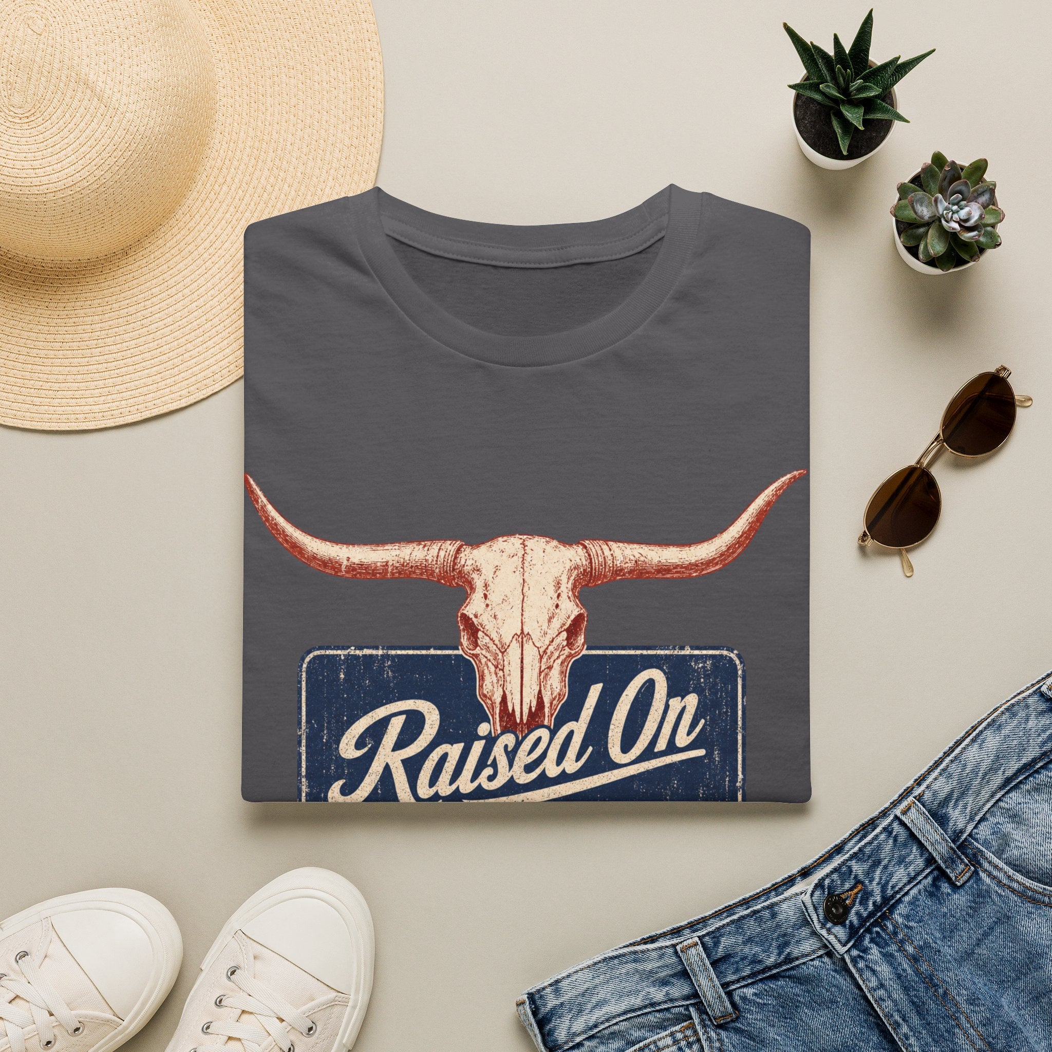 Raised On 80s Country T-Shirt — Vintage Longhorn Western Tee