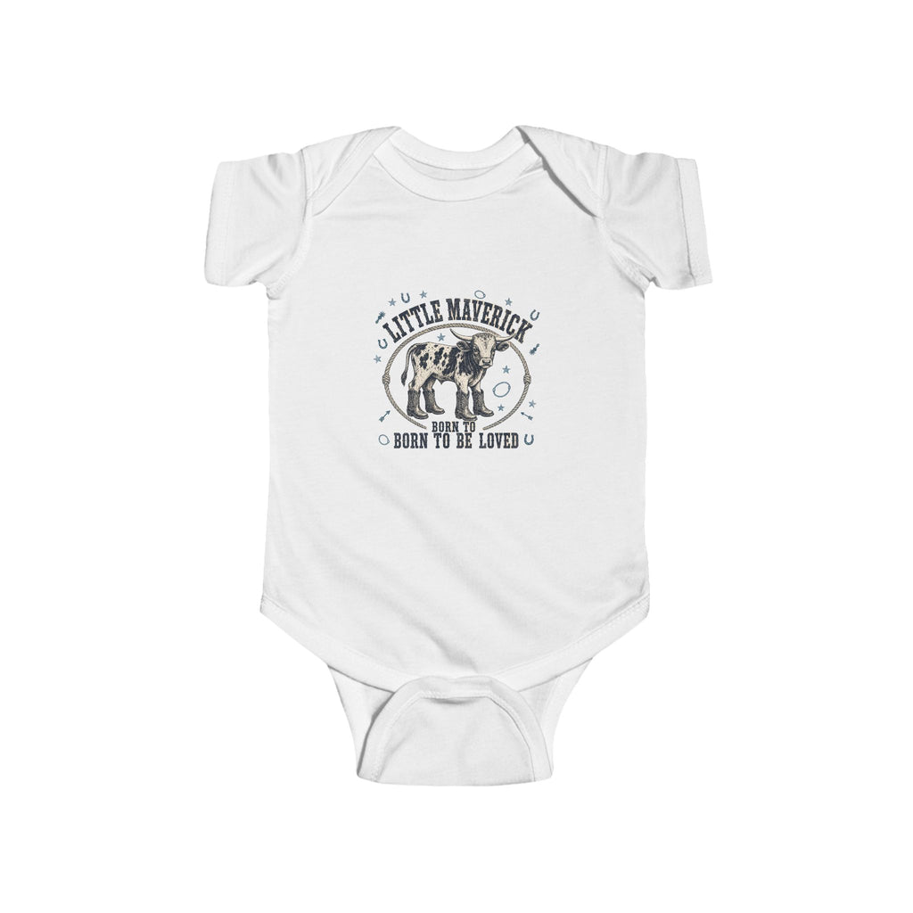 Baby Bodysuit – 'Little Maverick Born to Be Loved' Vintage Cowboy Onesie