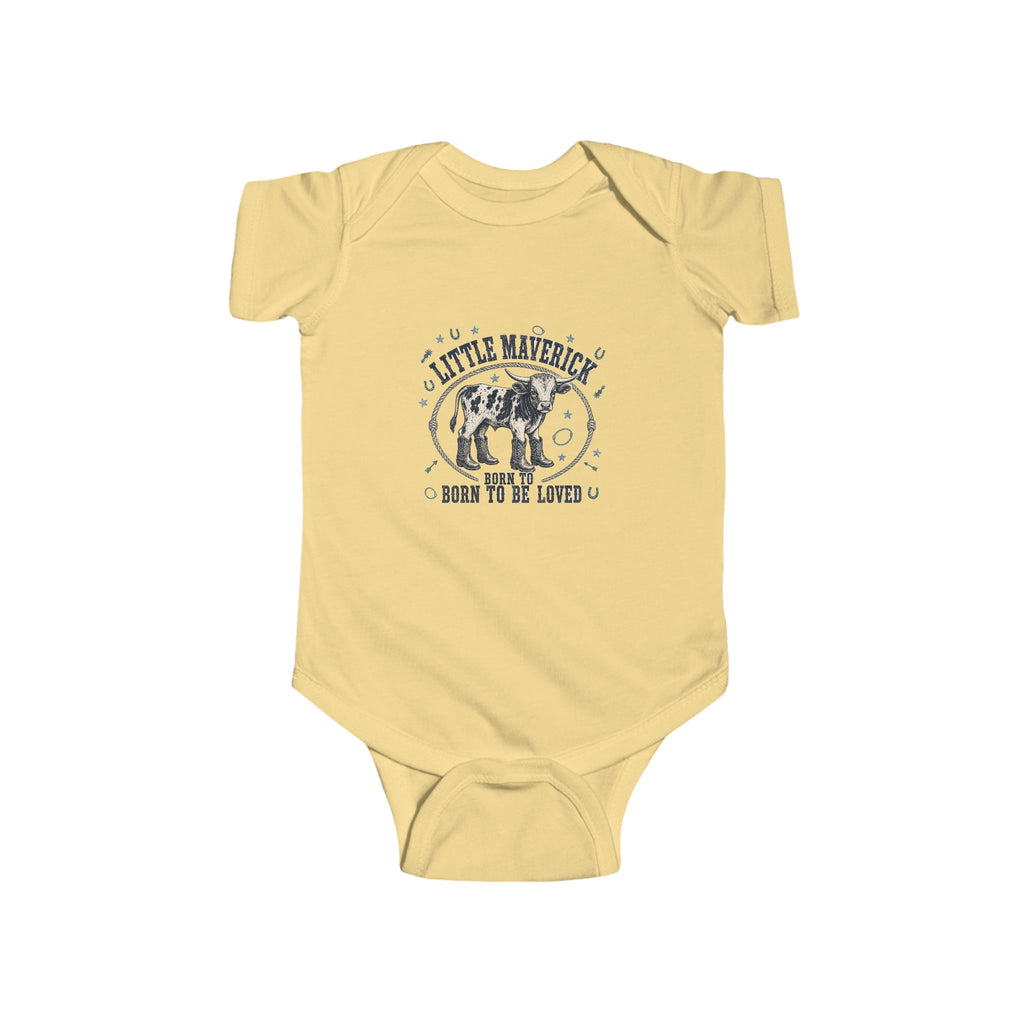 Baby Bodysuit – 'Little Maverick Born to Be Loved' Vintage Cowboy Onesie