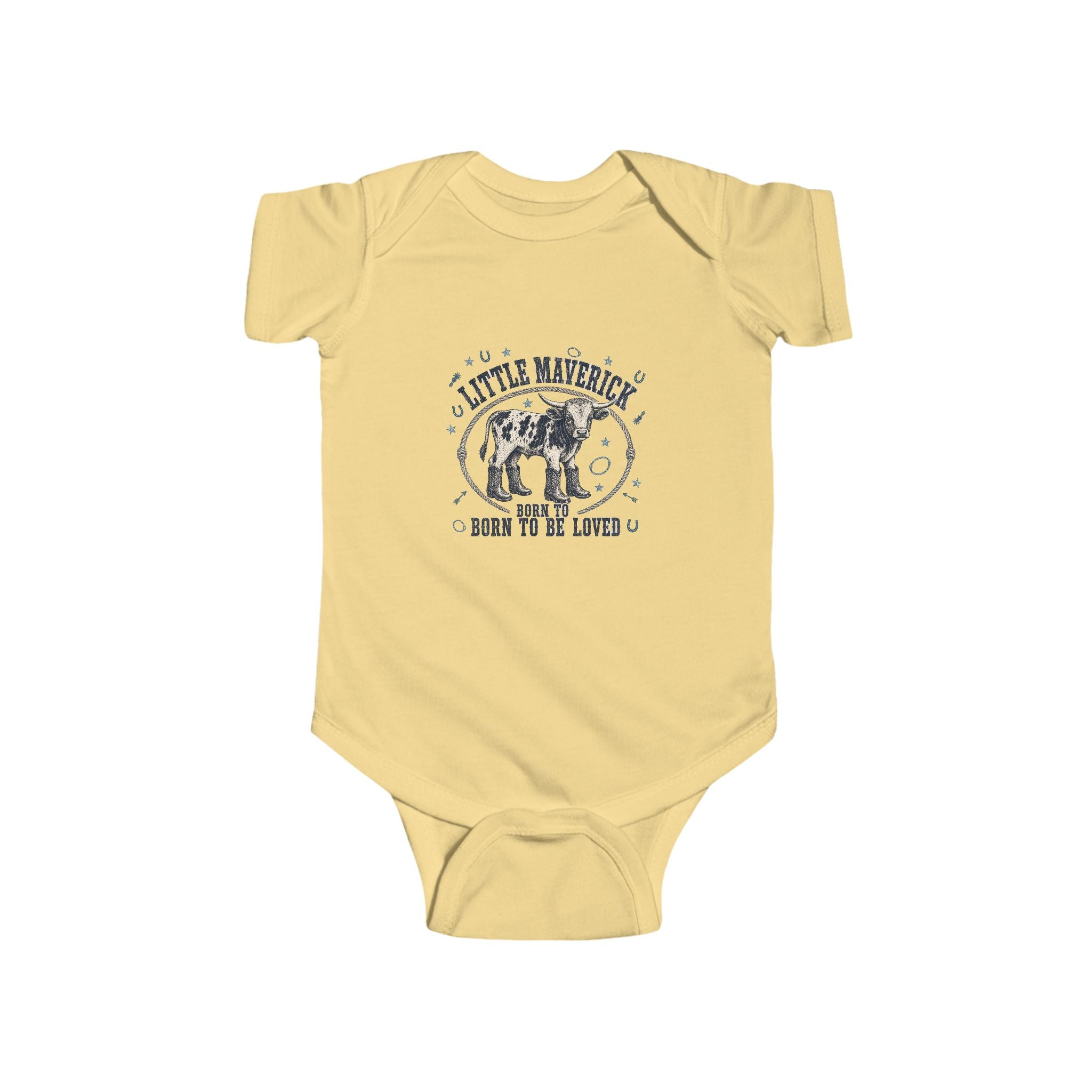 Baby Bodysuit – 'Little Maverick Born to Be Loved' Vintage Cowboy Onesie