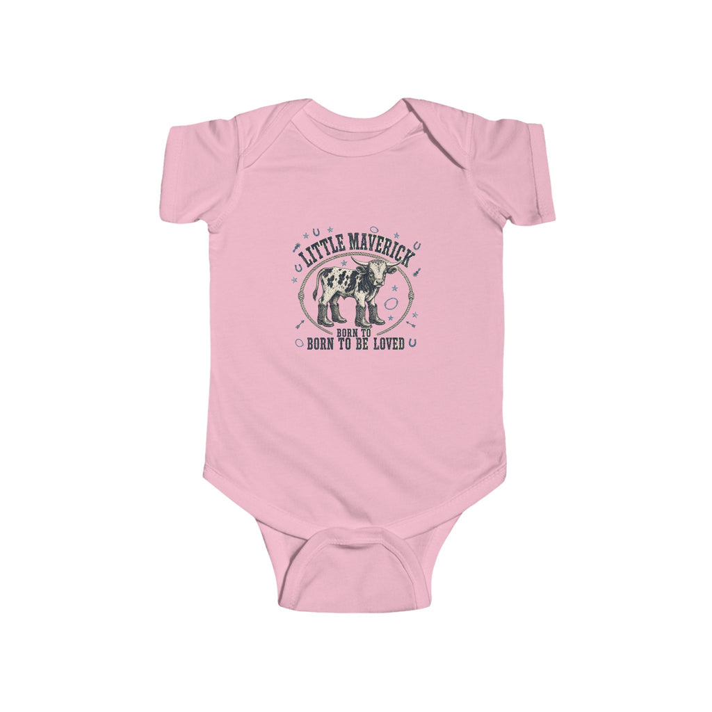 Baby Bodysuit – 'Little Maverick Born to Be Loved' Vintage Cowboy Onesie