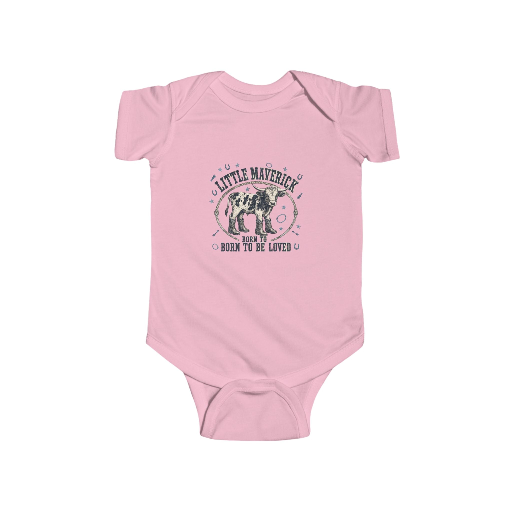Baby Bodysuit – 'Little Maverick Born to Be Loved' Vintage Cowboy Onesie
