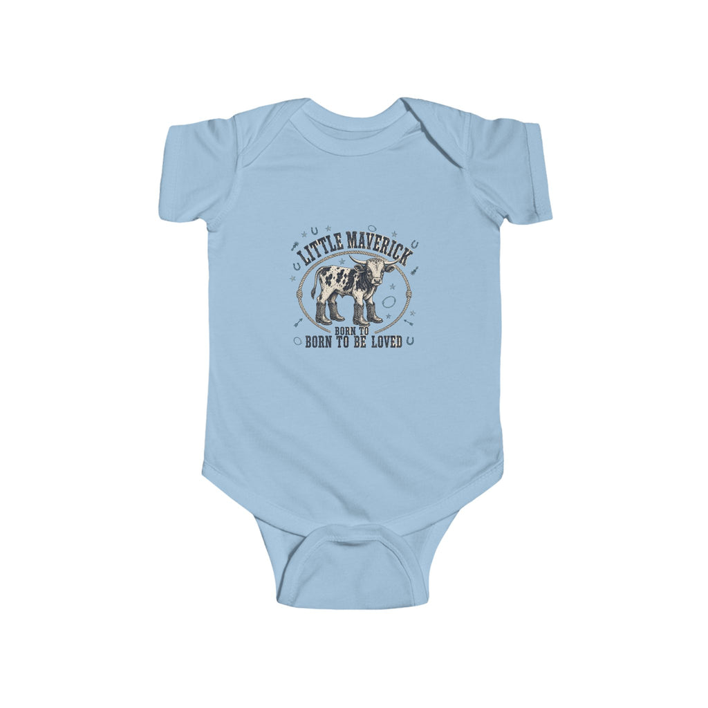 Baby Bodysuit – 'Little Maverick Born to Be Loved' Vintage Cowboy Onesie
