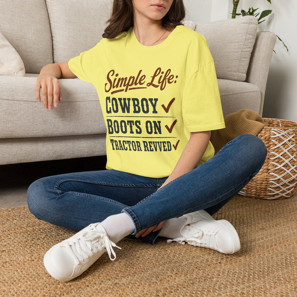 Simple Life: Cowboy T-Shirt — Graphic Western Tee for Ranchers & Country Lovers