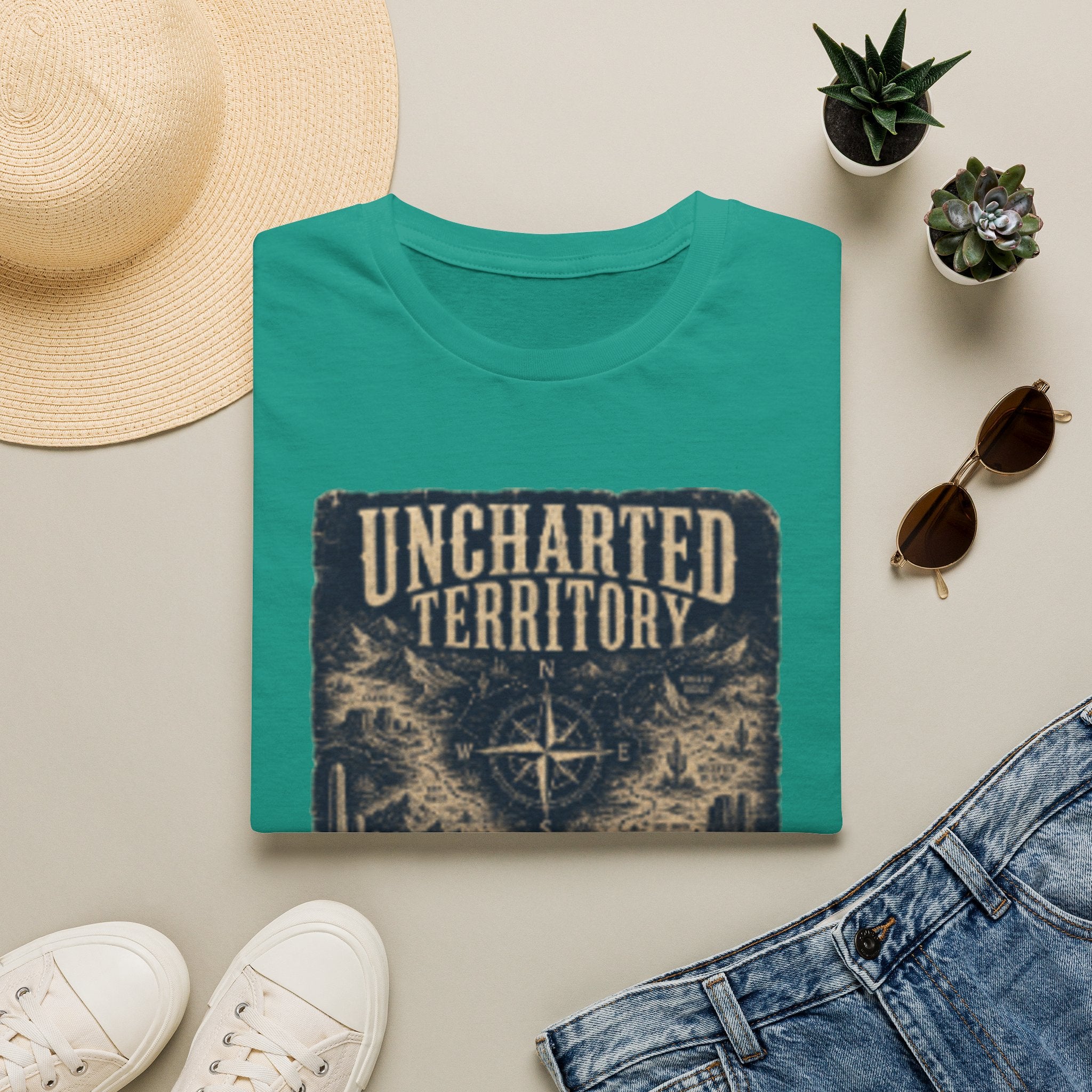 Uncharted Territory Compass Graphic T-Shirt — Adventure Explorer Tee